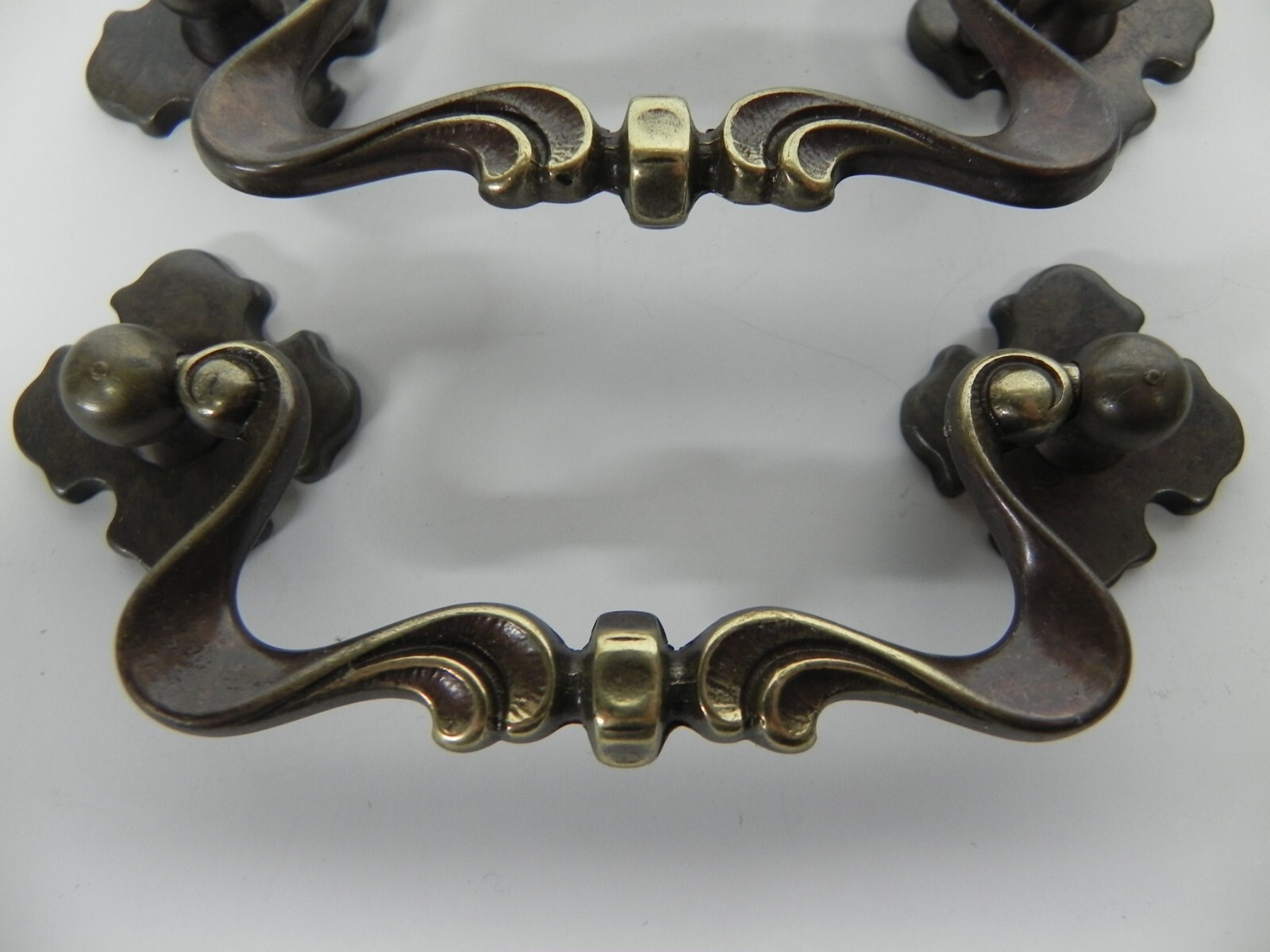 6 Drop Bail Drawer Pulls Solid Brass Mid Century Bronze Finish MADE IN ITALY