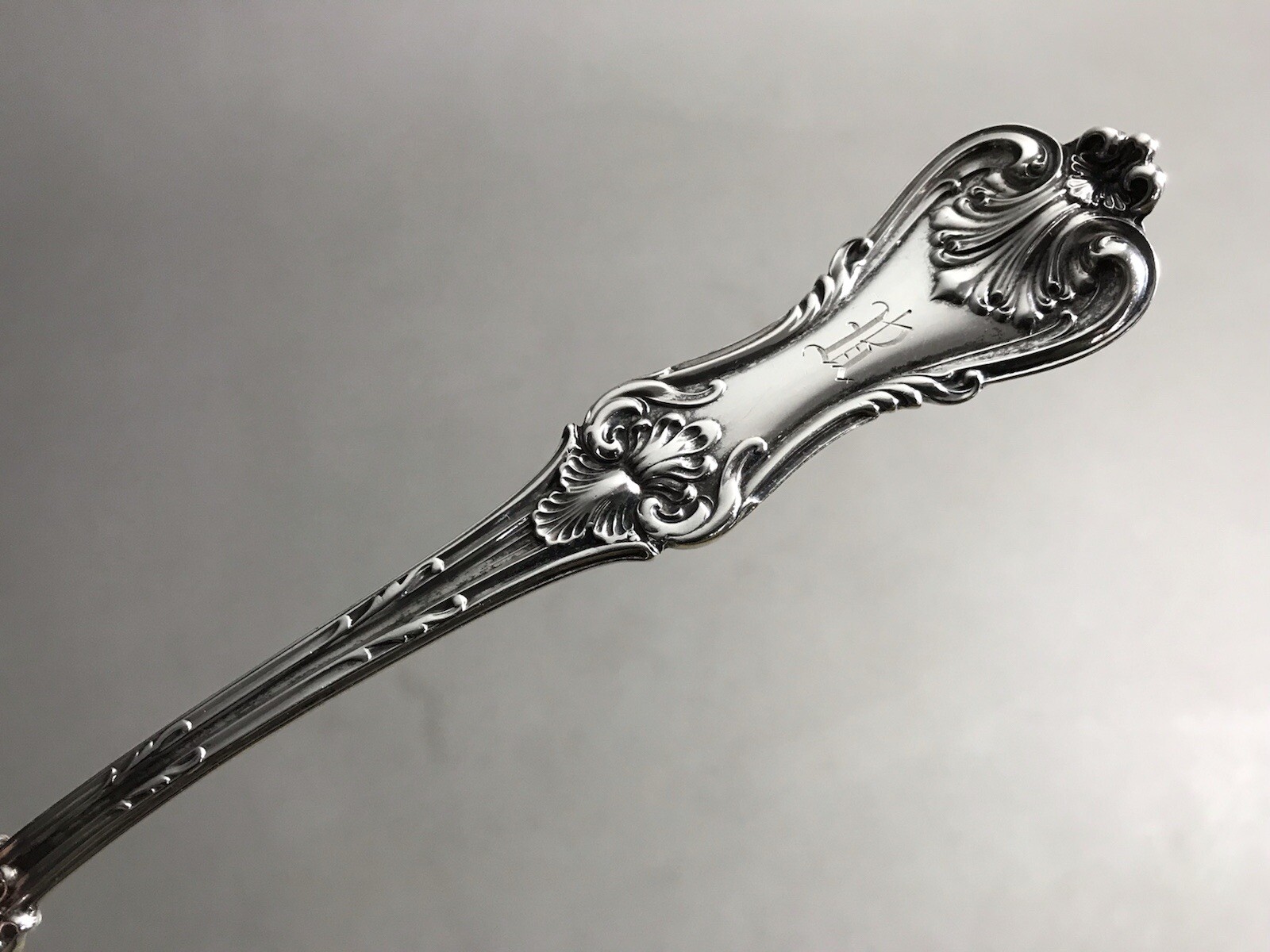 Lg Antique STERLING SILVER SERVING SPOON Federal Cotillion 1901 by Frank Smith