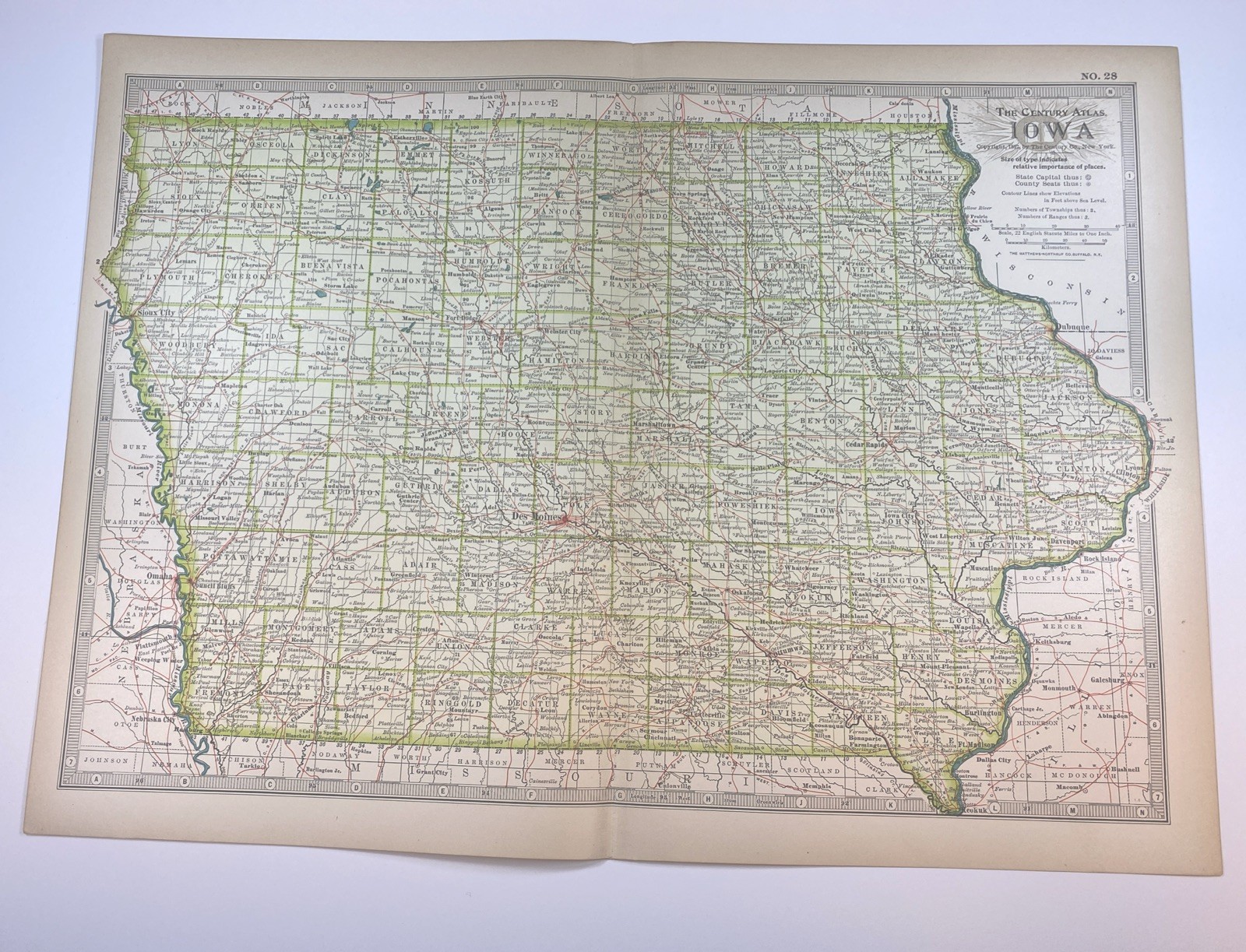 1899 Map, Iowa, Vintage Map