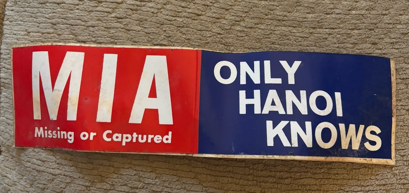 Original Vietnam Era Bumper Sticker Mia Only Hanoi Knows