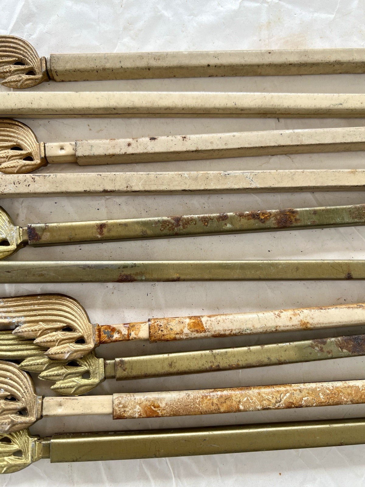 Antique Swing Arm Curtain Rods, Metal & Plastic, 9+ Rods Only. *READ Info