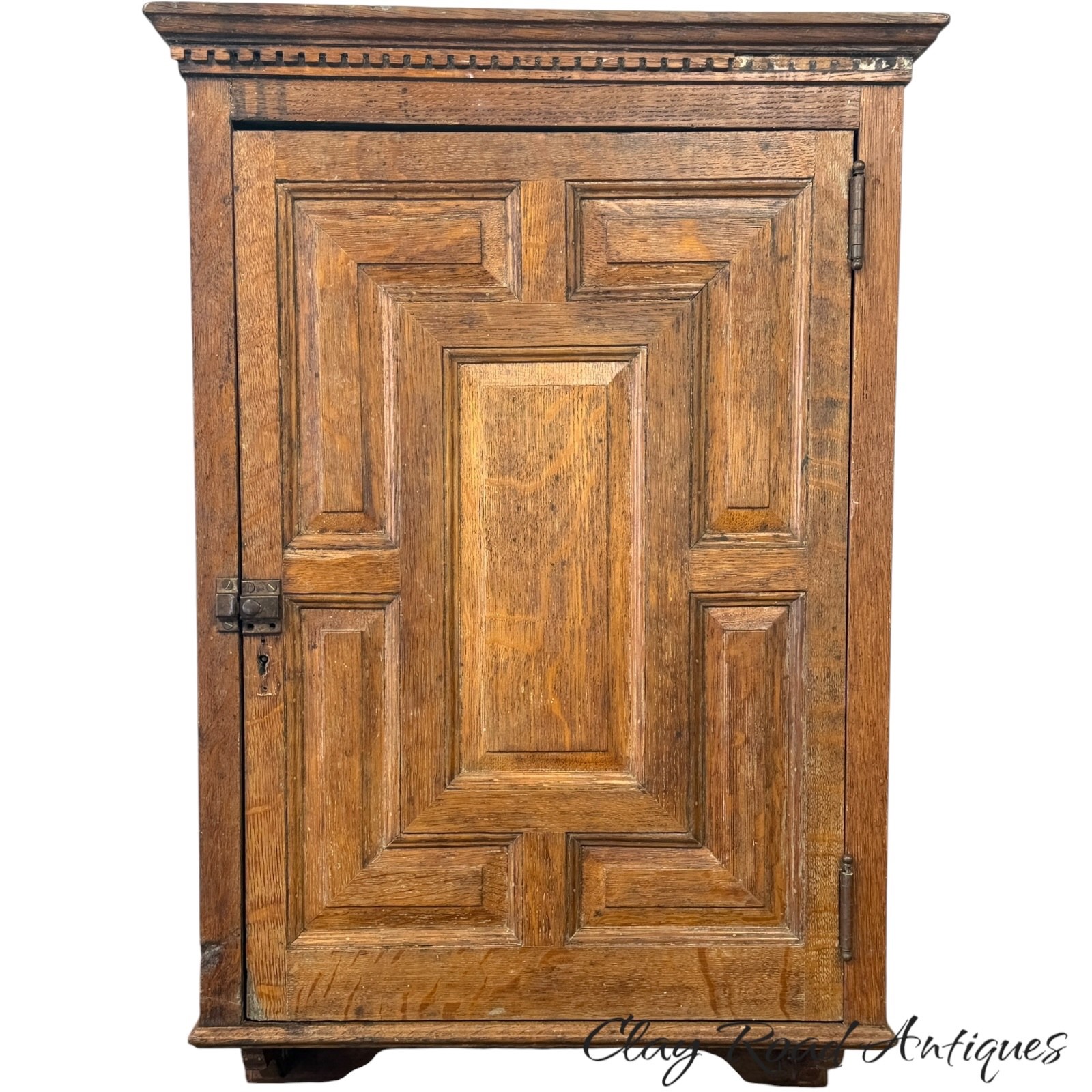 Antique victorian tiger oak hanging cupboard medicine cabinet raised panel