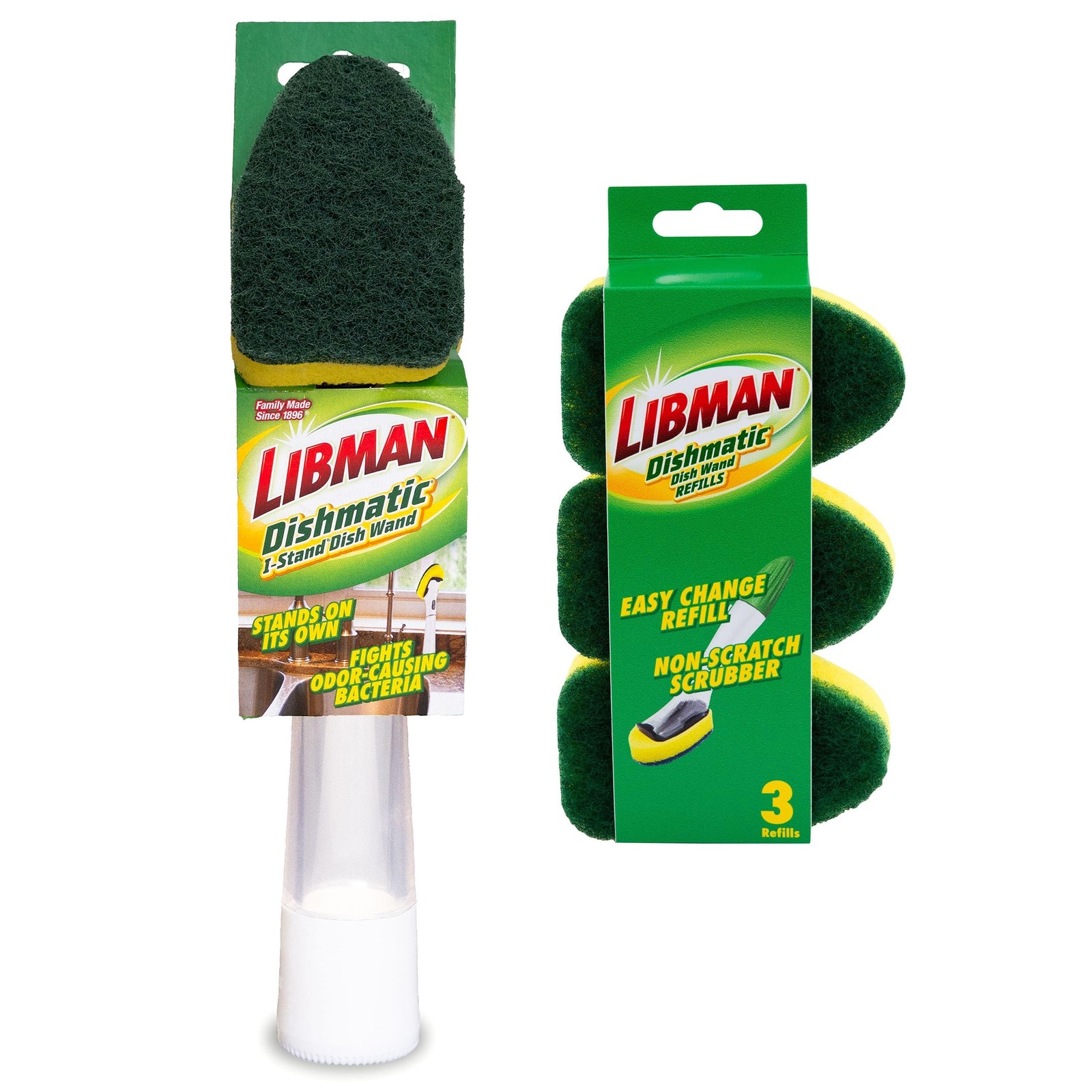Libman Commercial Libman Dishmatic I-Stand Dish Wand Kit Kitchen Cleaning Scrub
