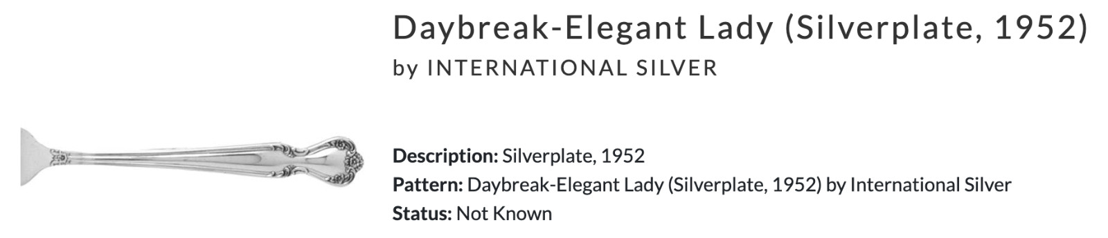 Solid Smooth Casserole Spoon Daybreak-Elegant Lady (Silverplate, 1952) by Intern