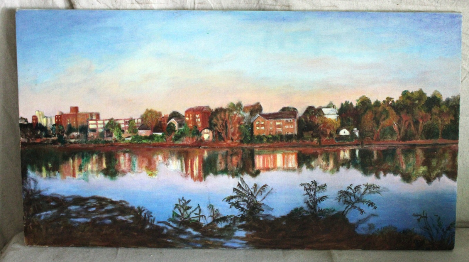 ANTIQUE STILL LIFE WINE HARVEST OIL PAINTING FRUIT SIGNED COUNTRY PRIMITIVE ORIG