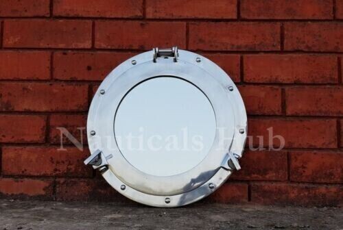 Nautical Silver Porthole Mirror Glass Round Porthole Ship Windows Porthole