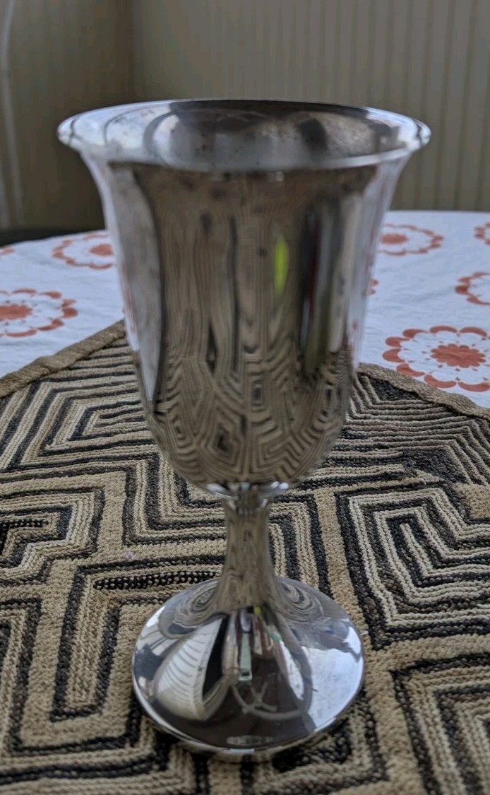 Heavy WEB Sterling Silver Goblet Chalice 133g Vintage Barware
