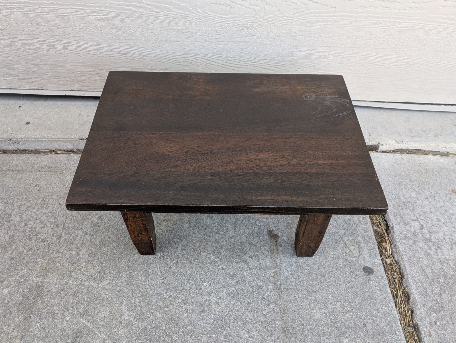 Vintage Rustic Solid Wood Low Floor Table Plant Stand Spanish Colonial Brutalist