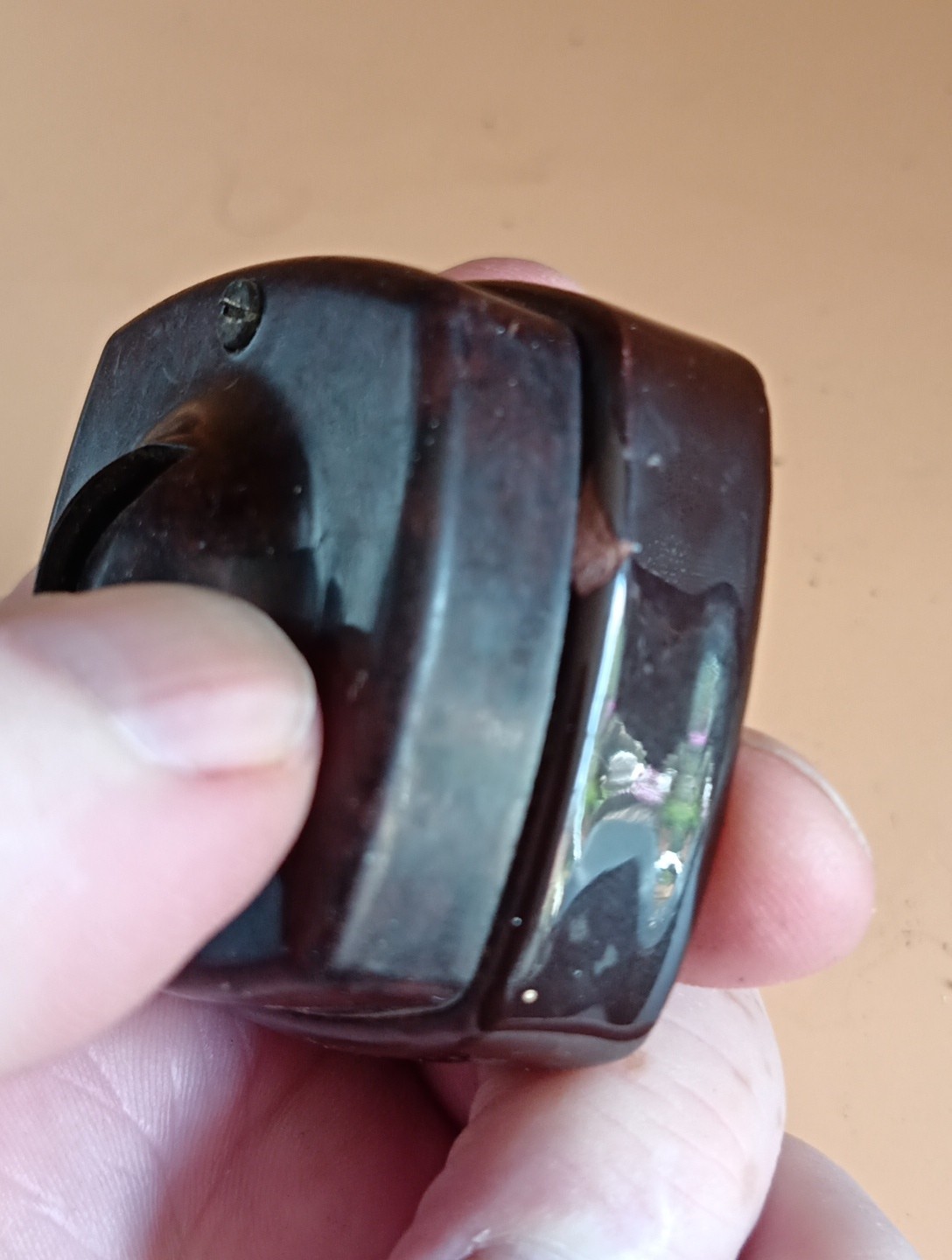Vintage Bakelite Light Switch britmac Brown square