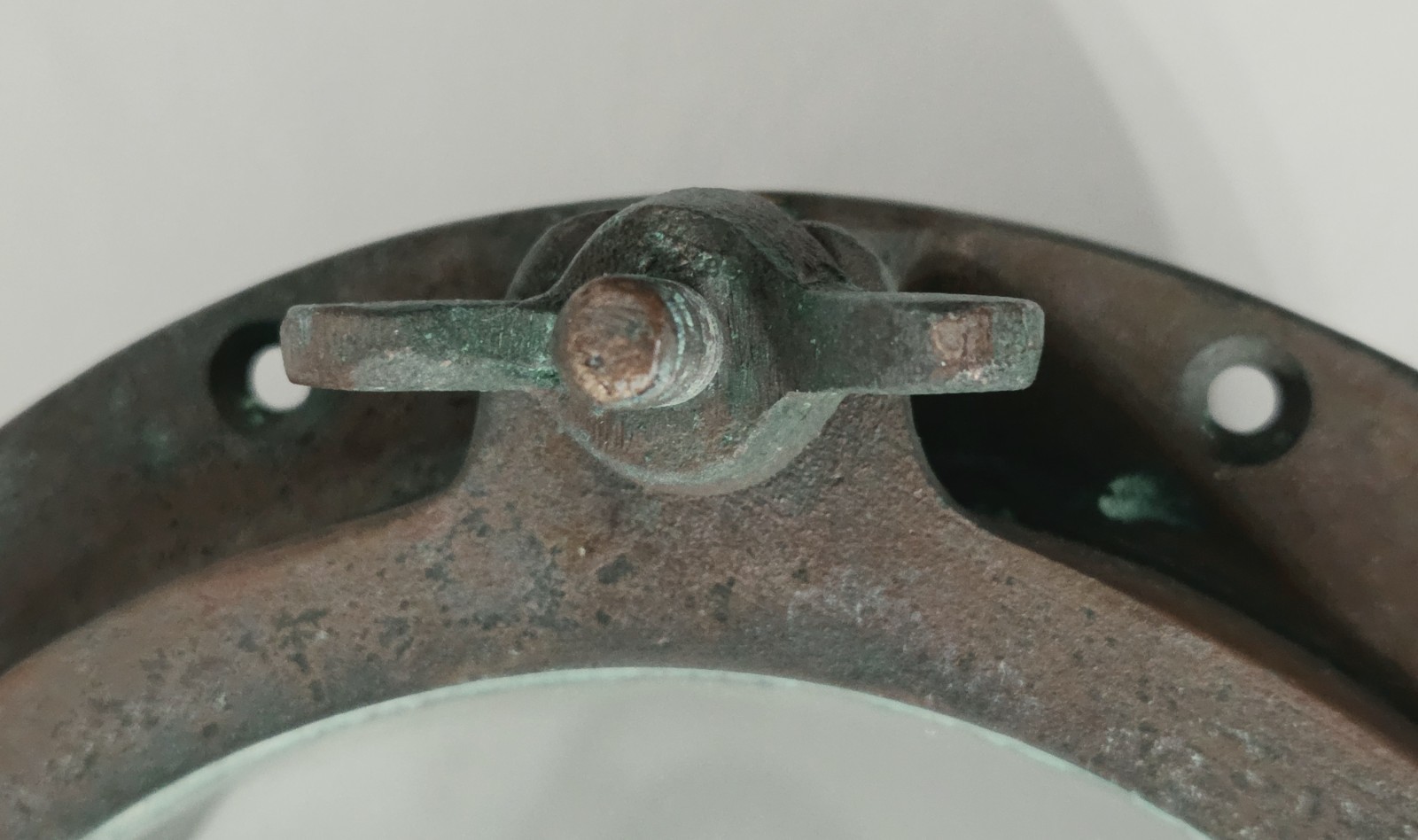 Authentic Vintage Salvaged Bronze Ships Porthole WILCOX? 7.75 Lbs Left As Found