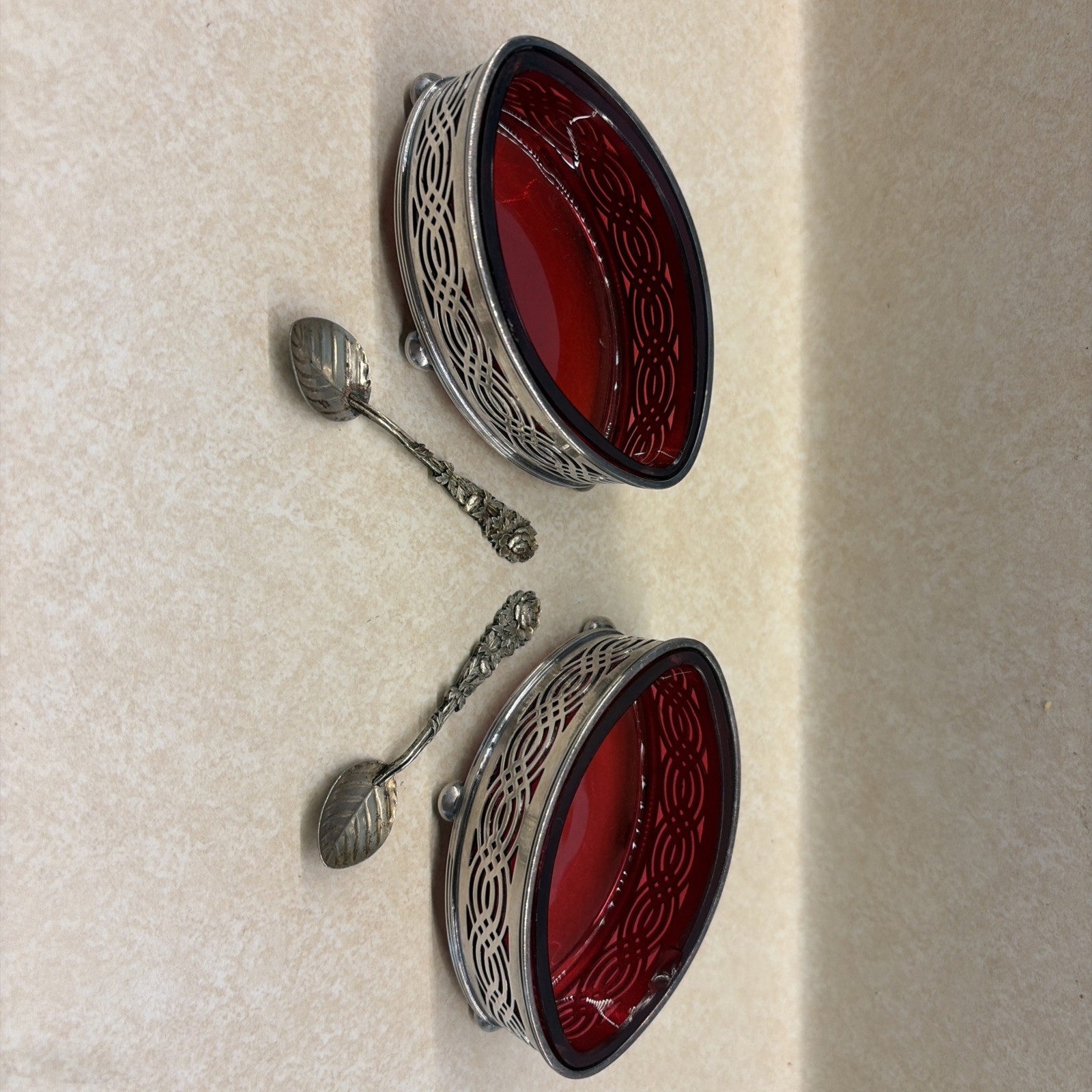 victorian salt cellars antique silver