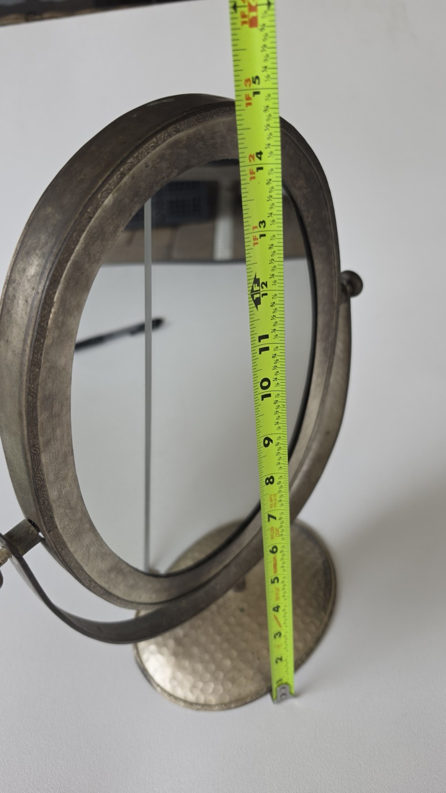 Pier One 2-sided Pivoting Tabletop Make-up Vanity Mirror Antique Silver Finish