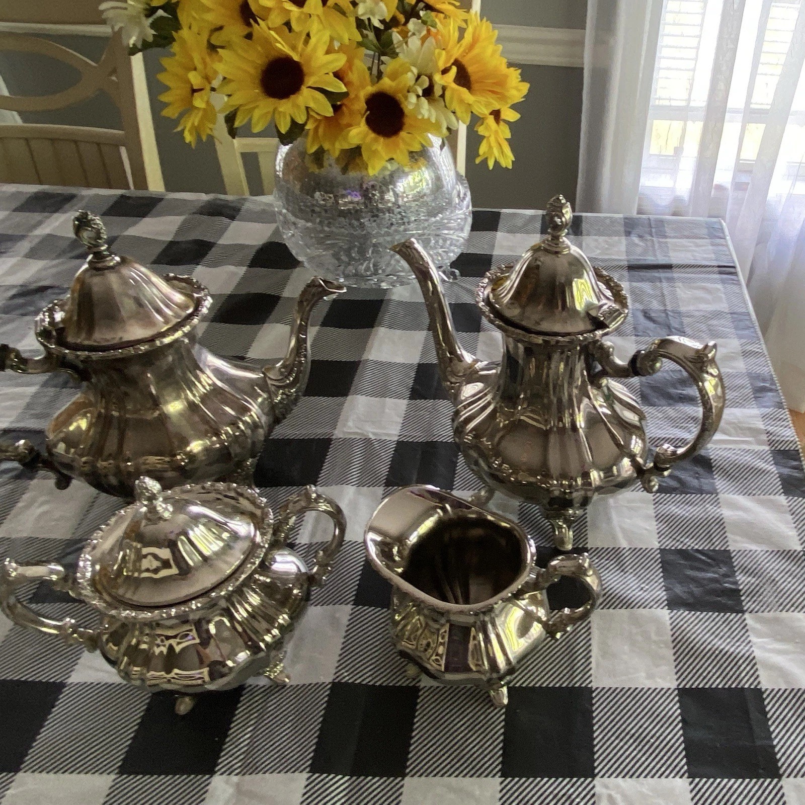 Towle Grand Duchess Set Coffee Pot, Tea Pot, Creamer, Sugar Bowl Silverplate