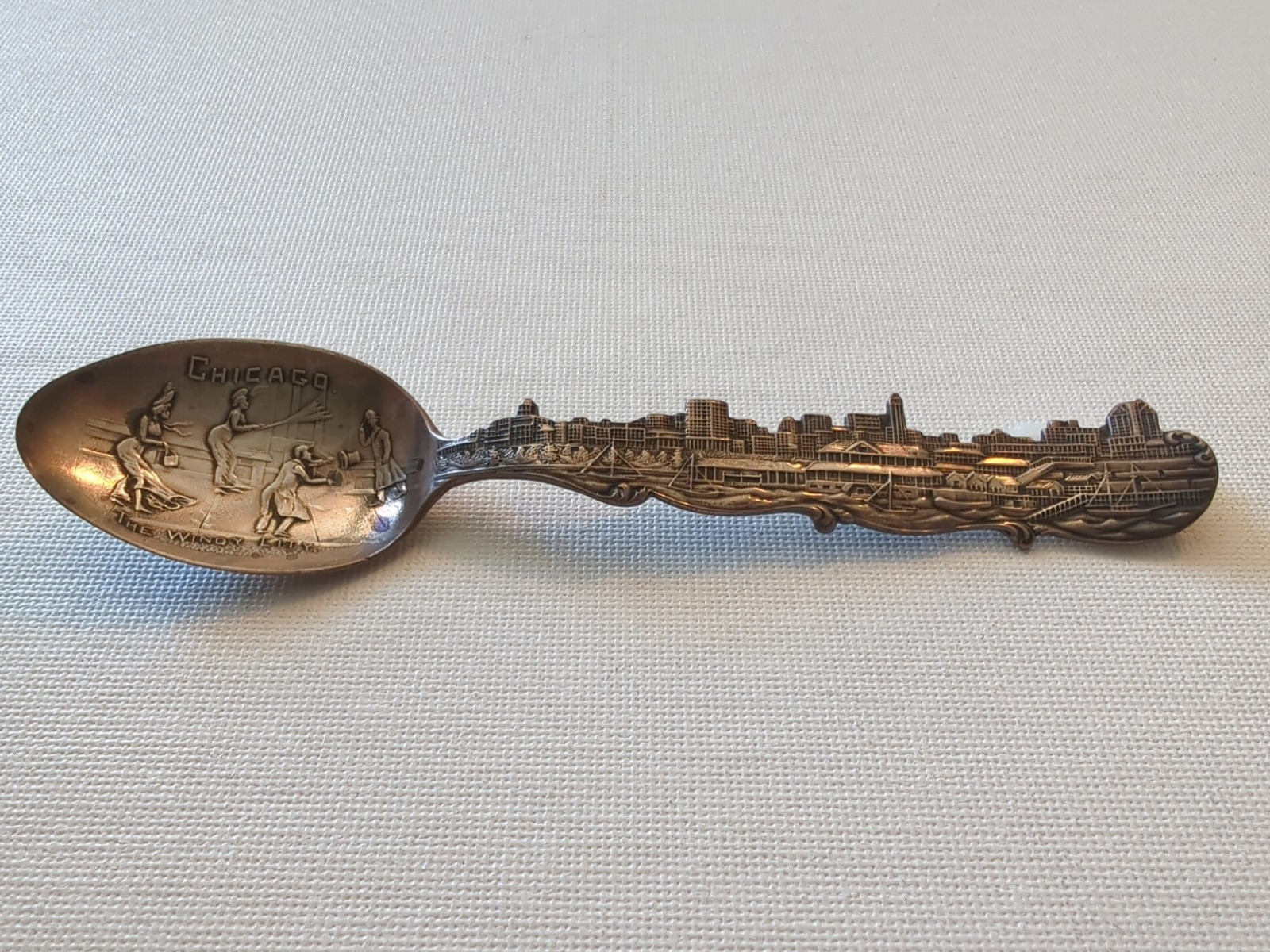 Antique 1900-1915 Sterling Silver Spoon Chicago Fort Dearborn Masonic Temple P&B