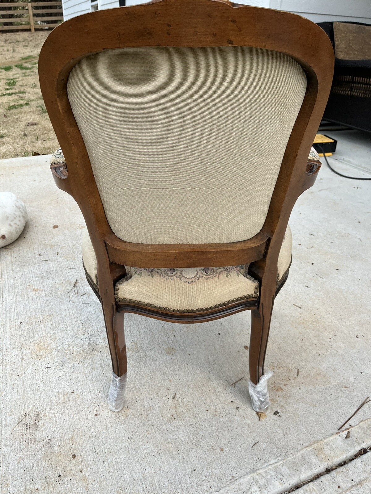 Italian Armchair French Louis XV Style Fauteuil Tapestry Chateau d’Ax Spa Italy