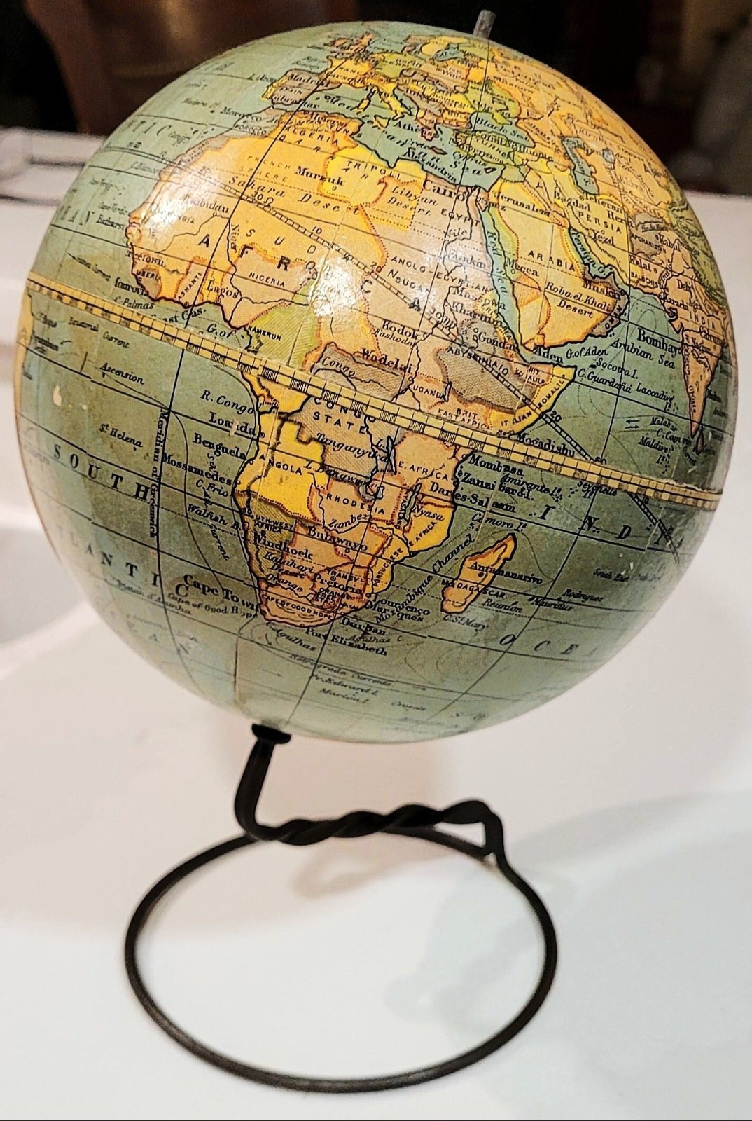 Antique Peerless 6 Inch Terrestrial Student Globe Weber Costello Co Patent 1909