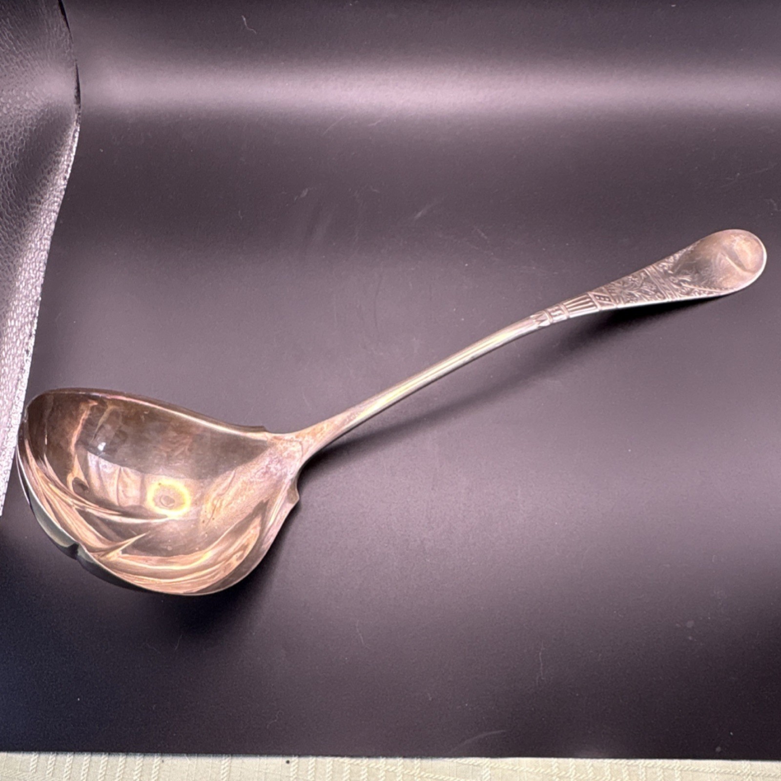 Antique Rogers, Smith & Co. “Lorne” 1878 Silverplate Soup Ladle – Monogram M A1