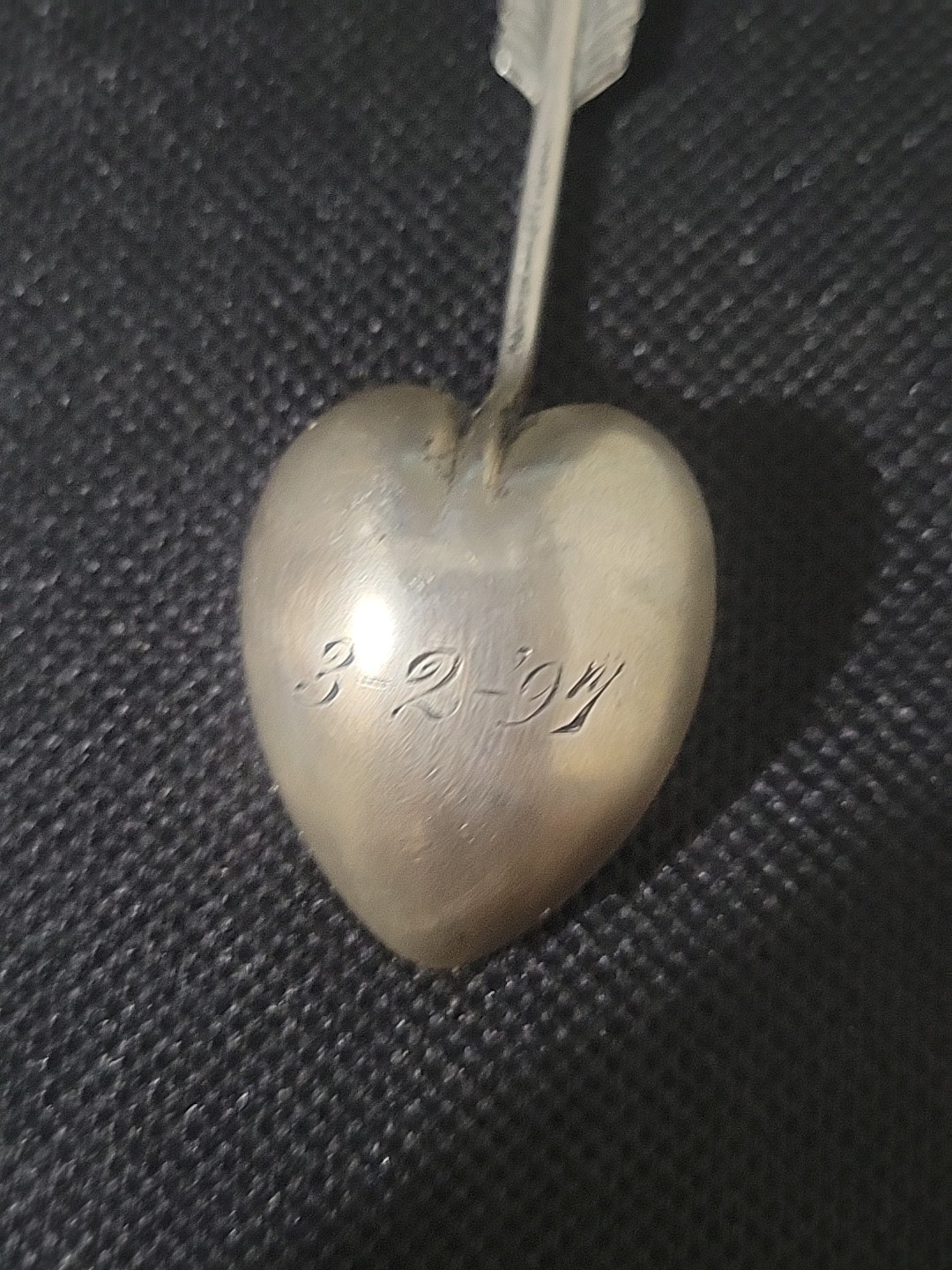 Rare Antique 1897 W. C. Finck & Co. Sterling Silver Souvenir Spoon Cupids Arrow