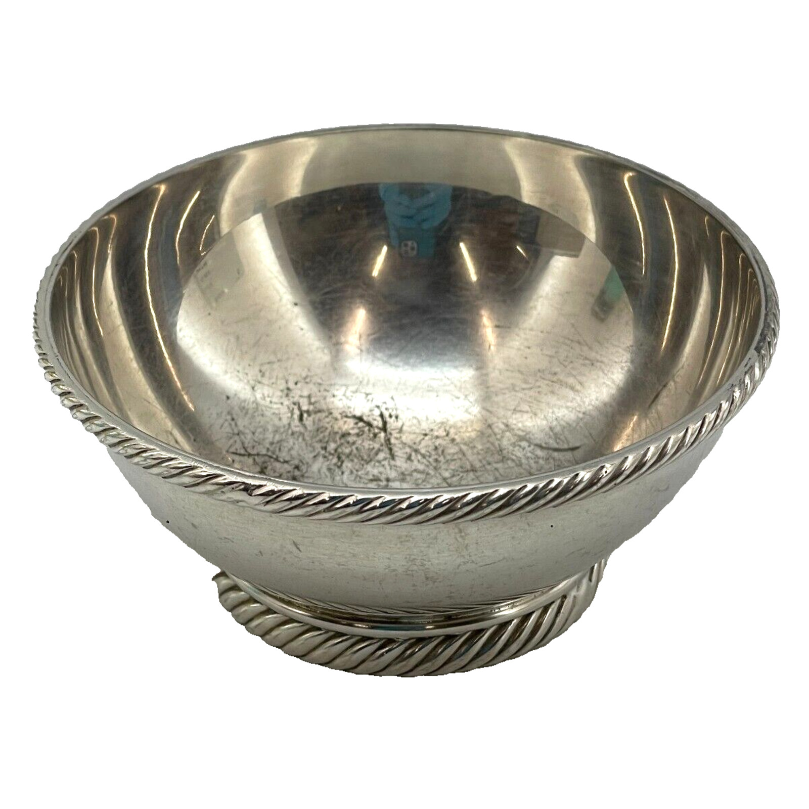 Vintage Napier Silver Plate Serving Dish Bowl Decorative Handmade Embossed Rim