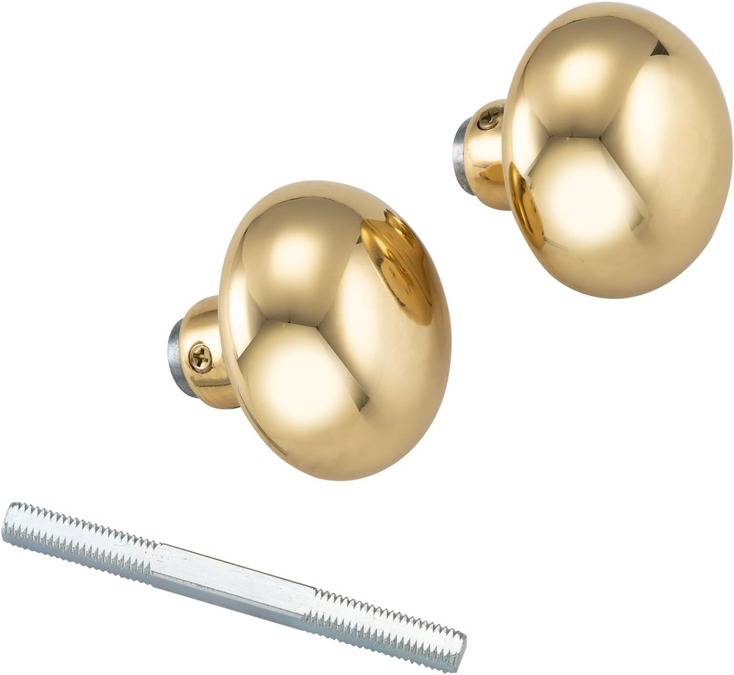 Brass Door Knobs Set with Spindle, 2-1/4 in Vintage Door