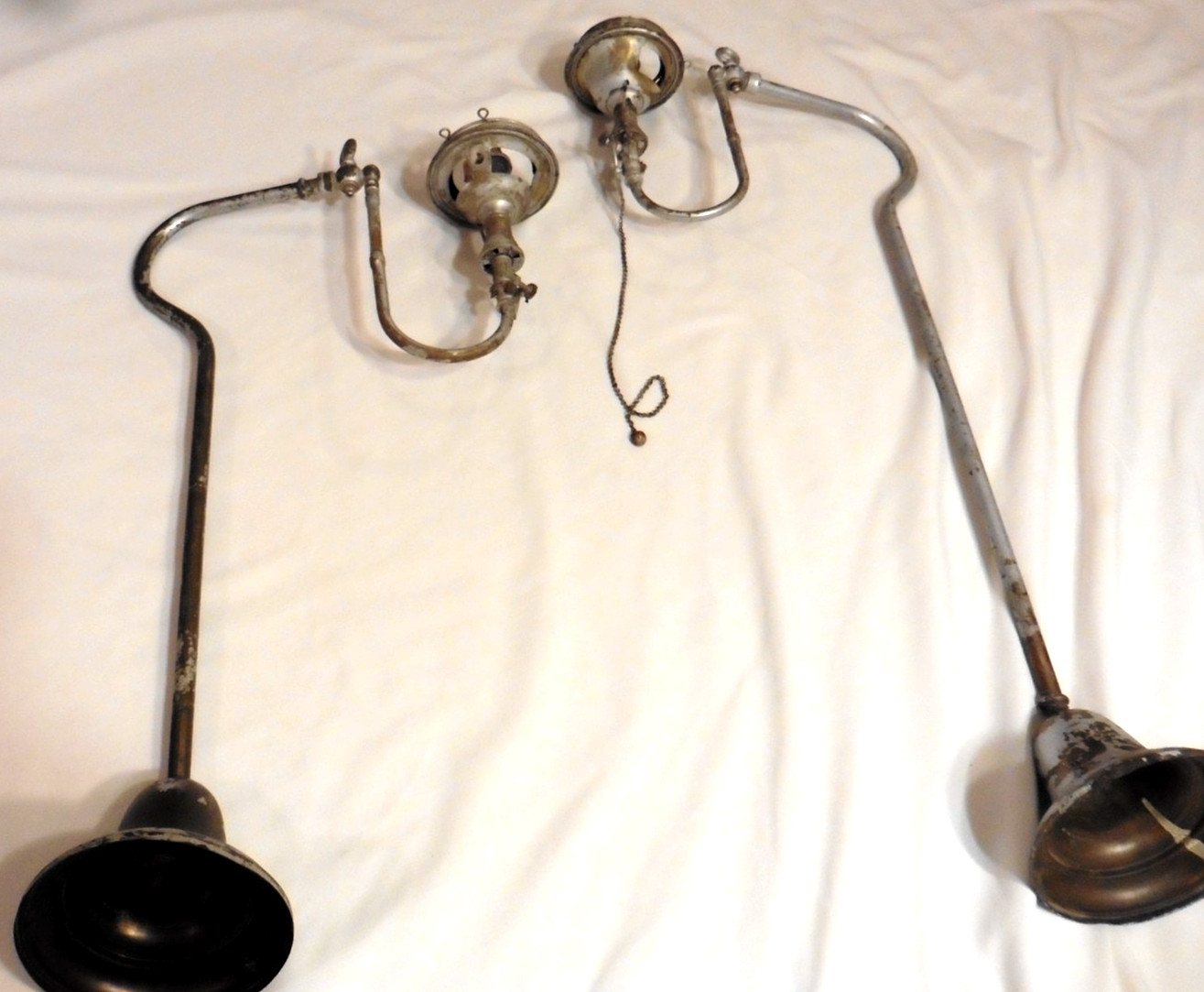 Antique Early Western Montana Gas Light Fixtures from old hotel/ Welsbach Co.