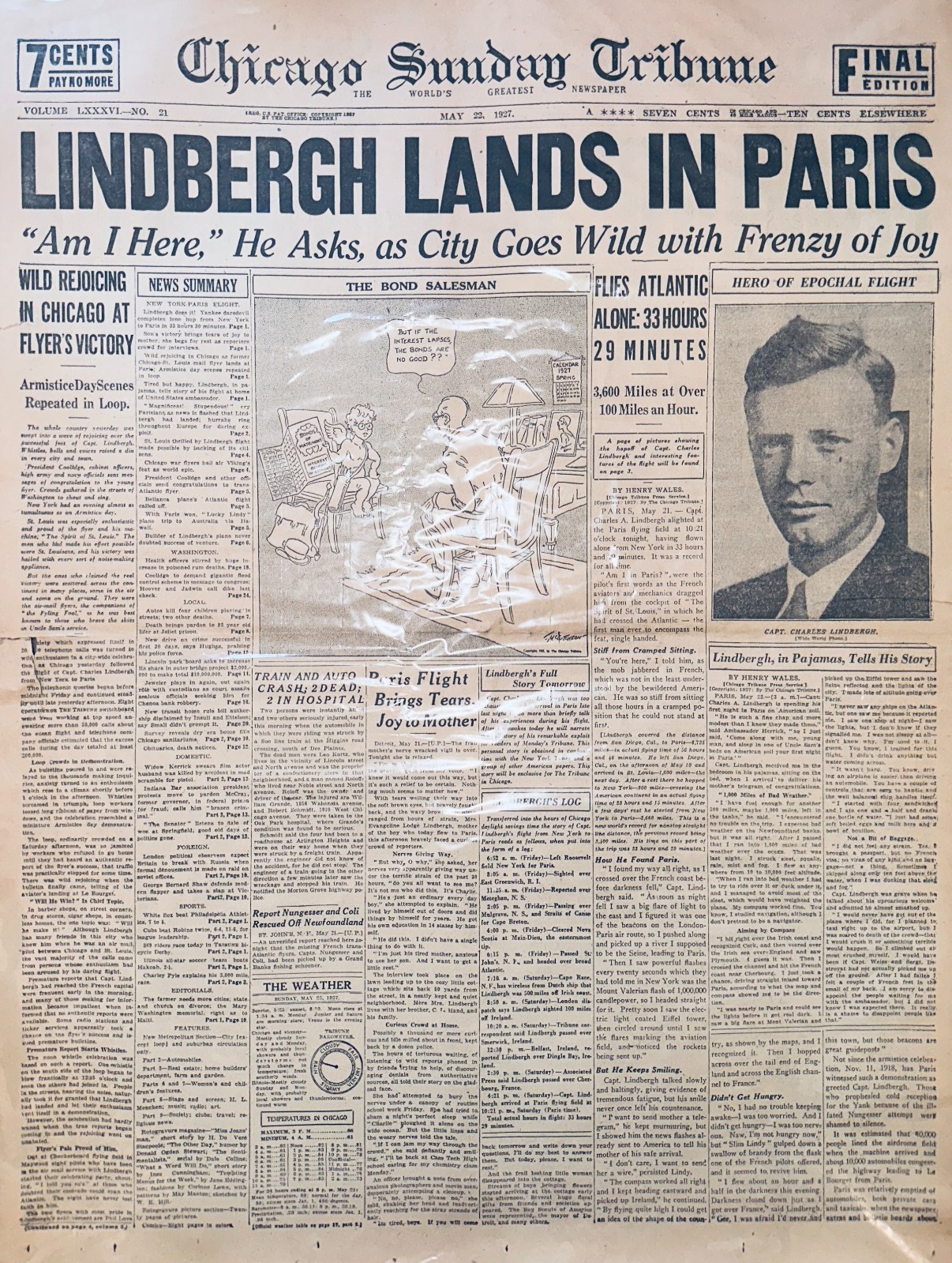 Historic Headlines 1930’s reprint of Infamous Headlines HH0017 LINDBERGH