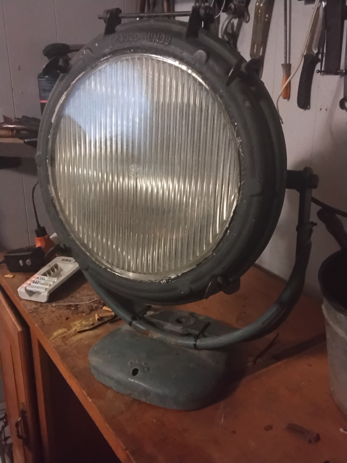 Crouse Hinds Metal Industrial 16″ Pyrex Glass Spot/Search Light Nautical Marine