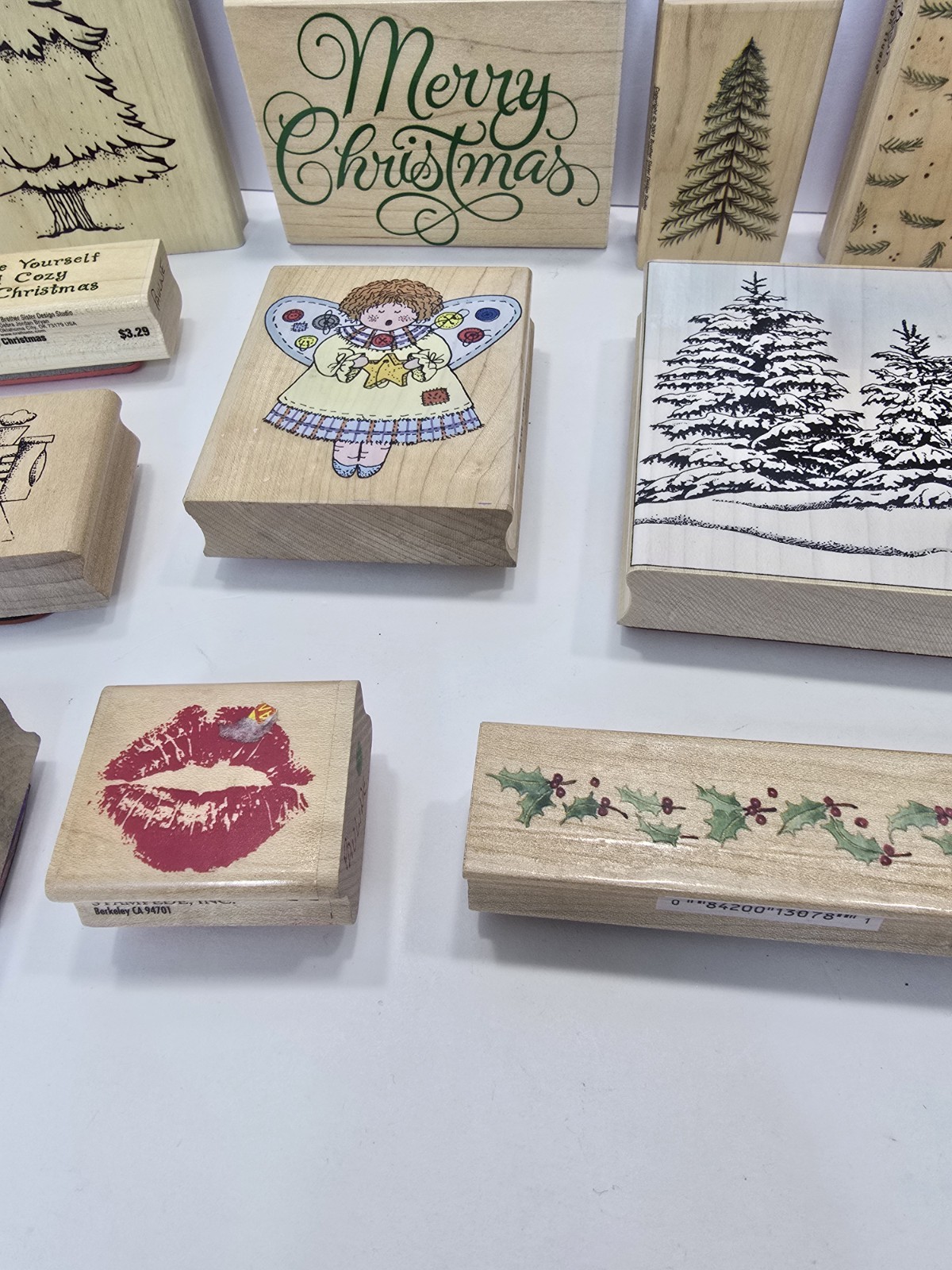 14pc Christmas Rubber Stamps Mixed Brands Hero Arts Inkadinkado Stampabilities..