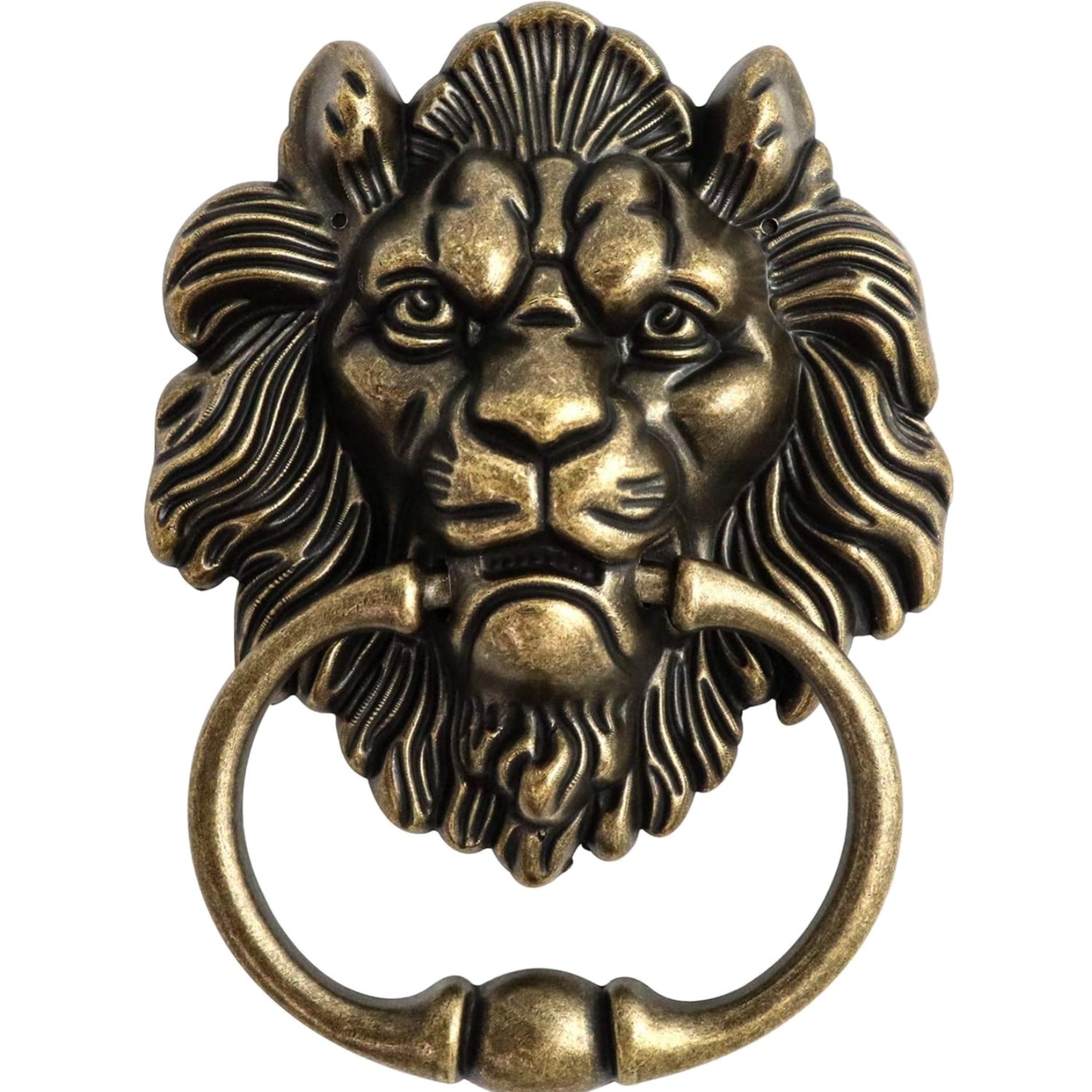 Elegant Lion Head Bronze Door Knocker – Classic Vintage Style, Easy Installation