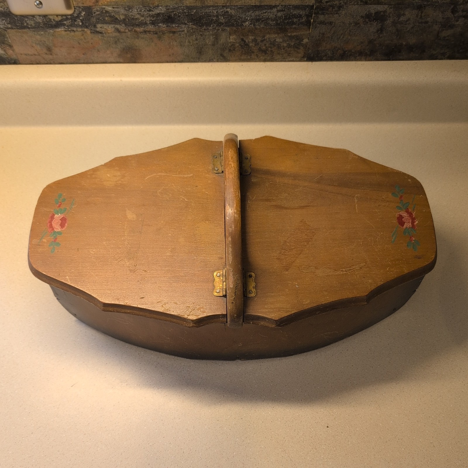 W4 – Vintage Wooden Sewing or Storage Box