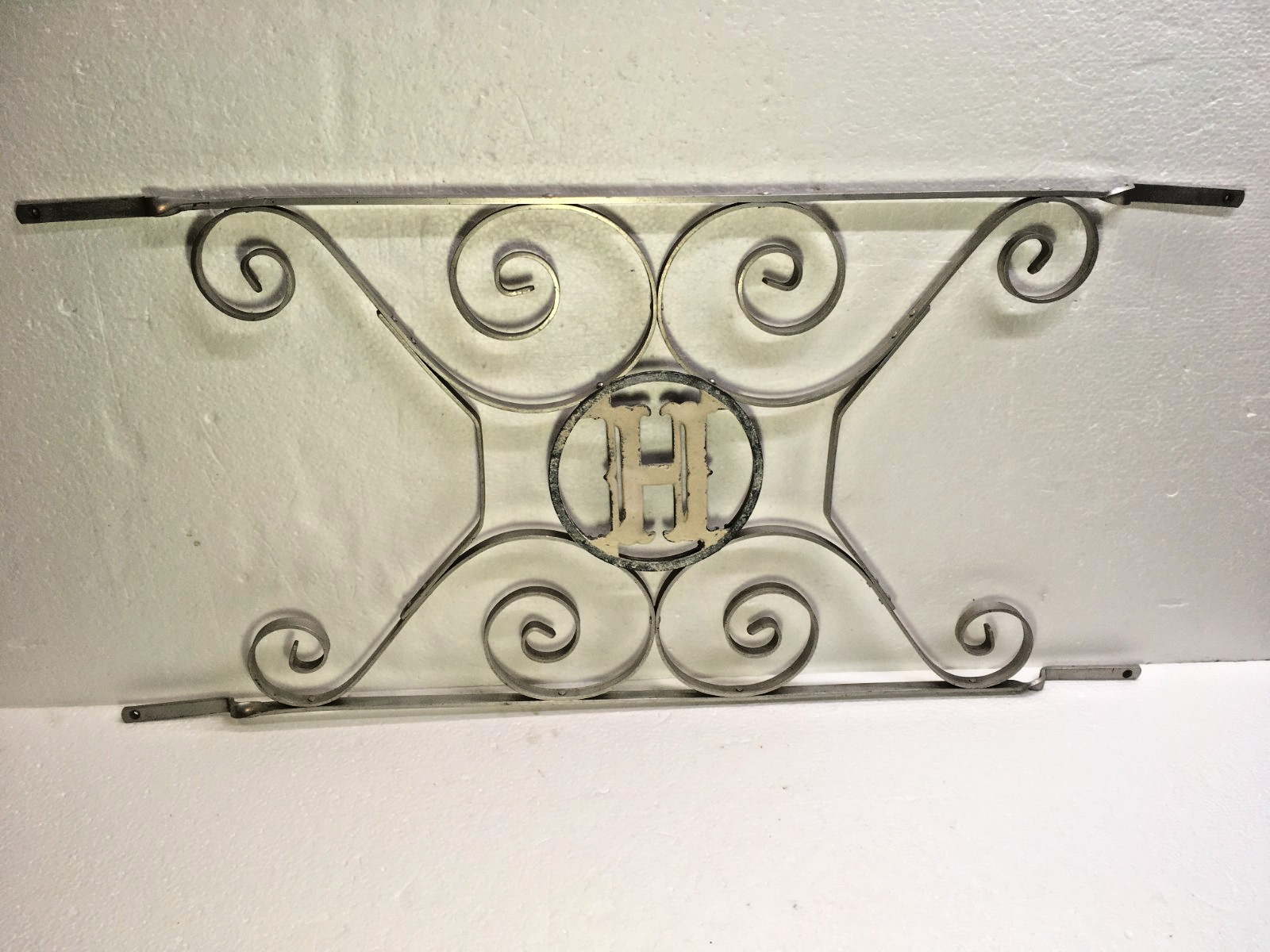 Vintage Aluminum Screen Door Guard Monogram Letter “H” 33 1/2″ x 16 1/4″ MCM