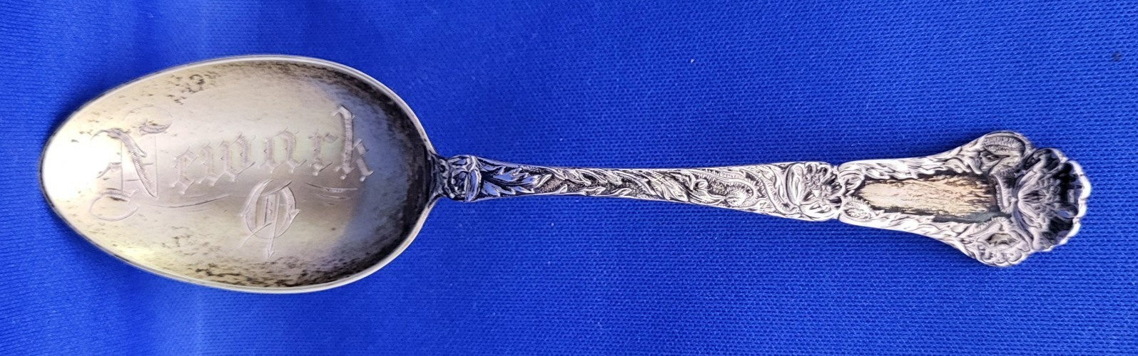 Antique Gorham Poppy Sterling Silver Souvenir Spoon Newark 5 7/8″