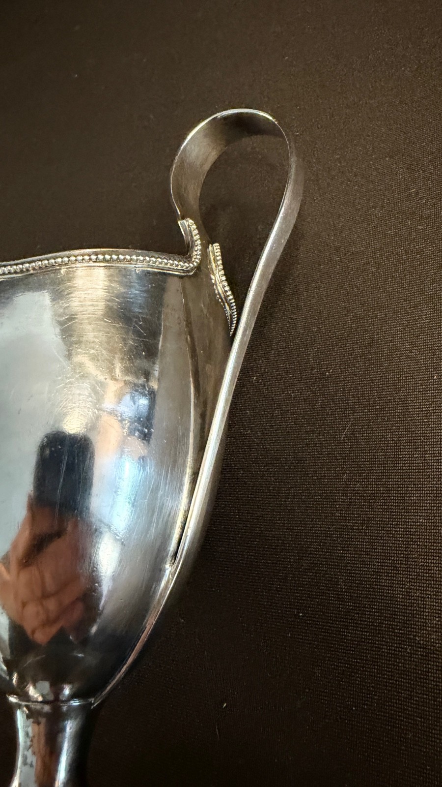 American 18th Century Coin Silver Helmet Cream Jug Circa 1786