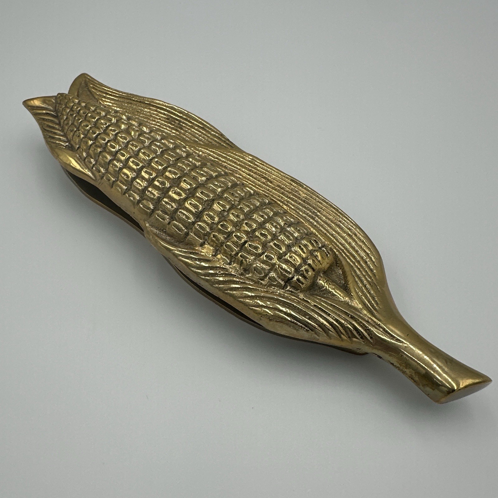 Solid Brass Corn Door Knocker NOS 1980s Vintage Farmhouse Door Hardware
