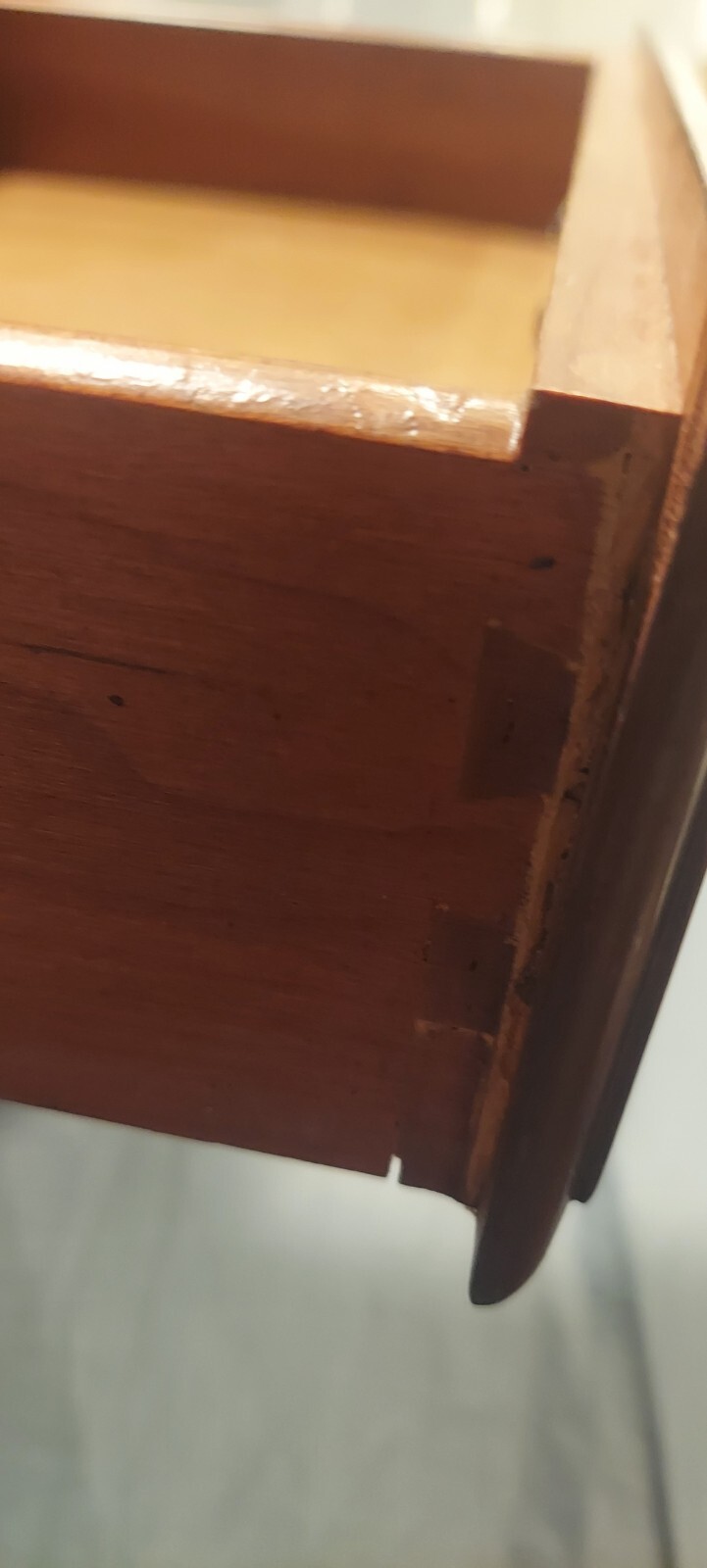 Ethan Allen Solid Cherry Queen Anne Style Drop Leaf Side Table w/Drawer vintage