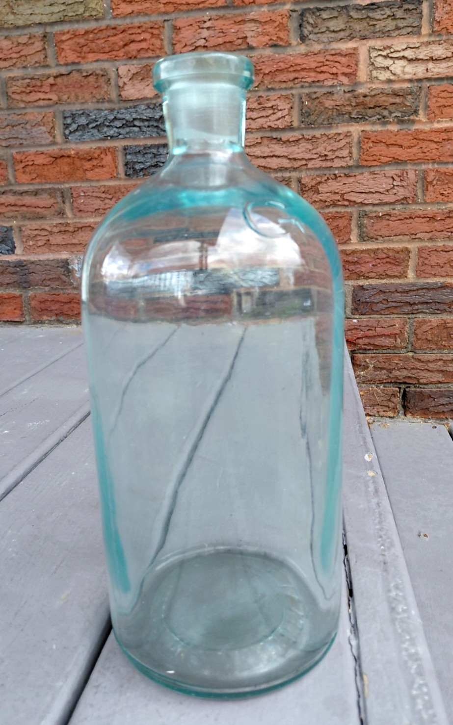 VINTAGE ANTIQUE GRASSELLI CHEMICAL CO AQUA BLUE 12″ TALL BOTTLE