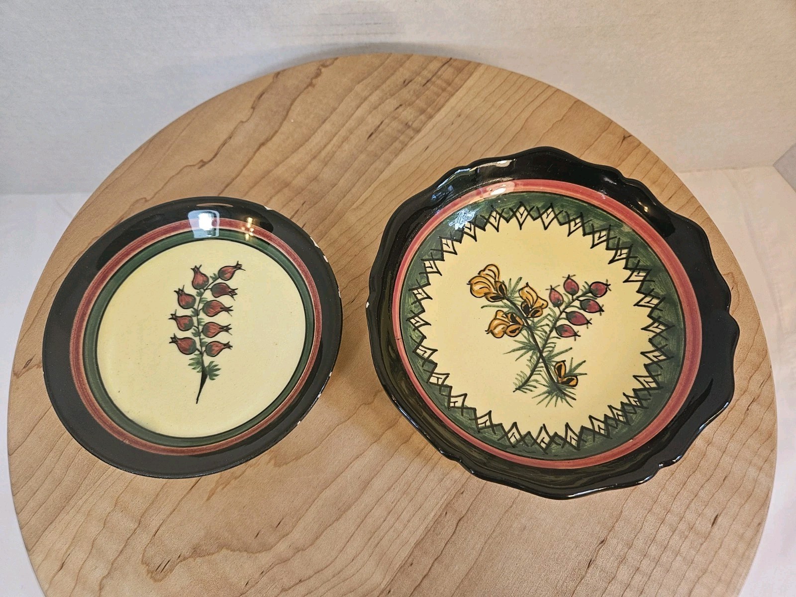Henriot Quimper Ceramic Dish And Plate Art Nouveau France