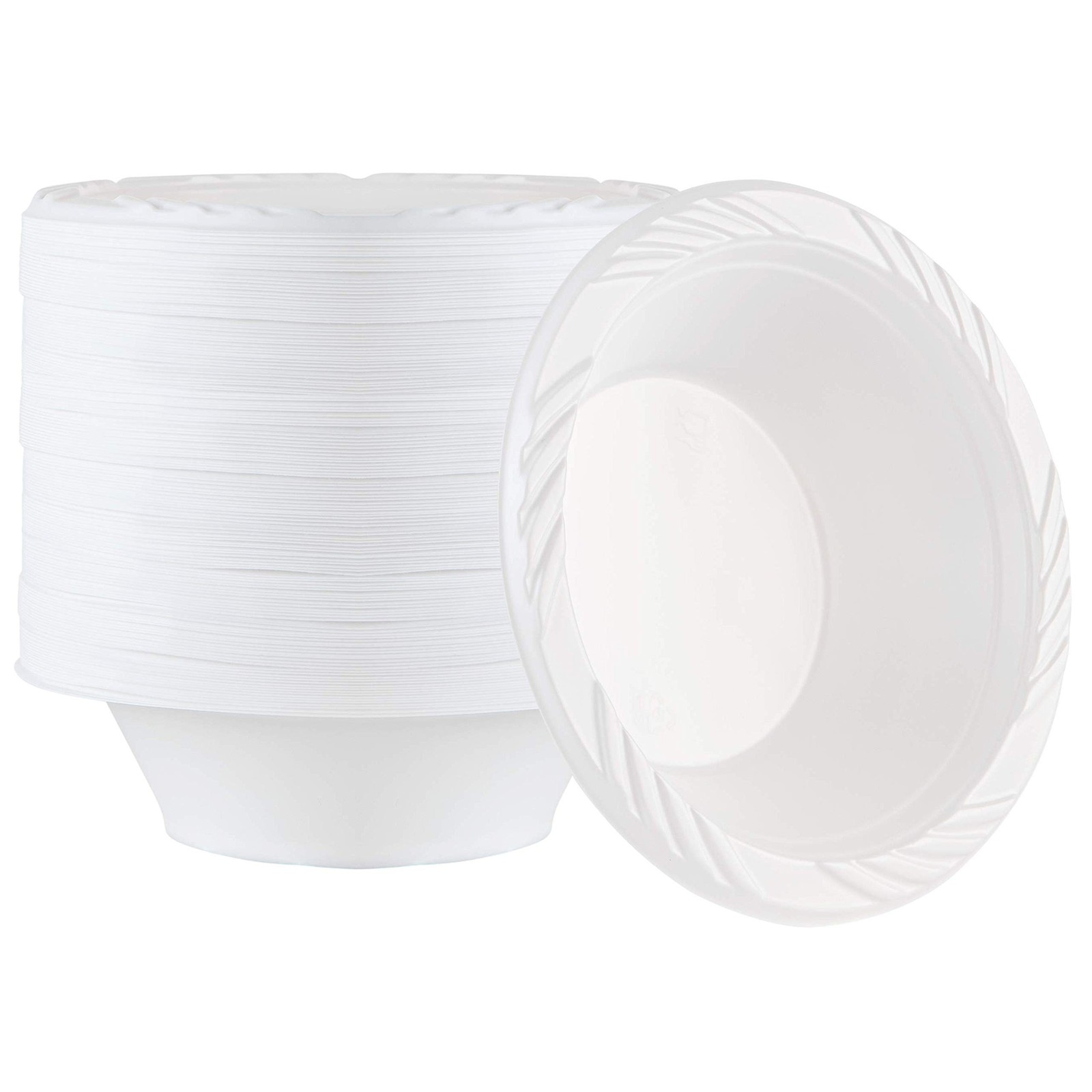 100 Count Disposable 12 ounce White Plastic Soup Bowls 100 12 oz bowls