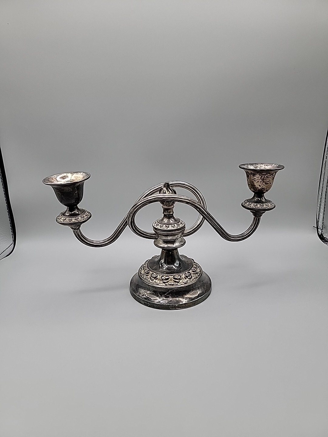 Vintage Ianthe England Silver Plated 2 Arm Candelabra Candlestick Candle Holder