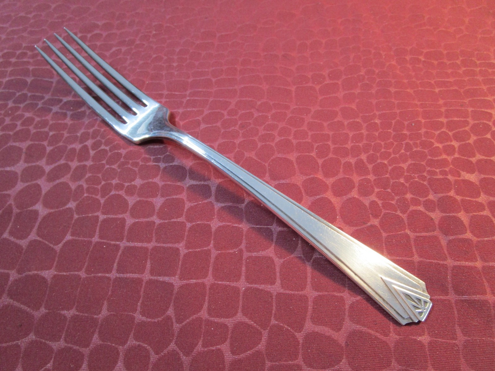 DEAUVILLE 11 Dinner Forks 1929 Art Deco Silverplate No Monograms bw