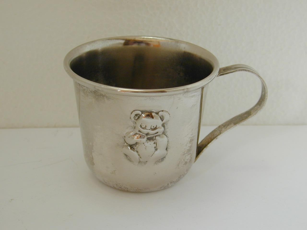 Vintage Towle Silverplate Teddy Bear Baby Childs Cup Mug No Mono Nursey