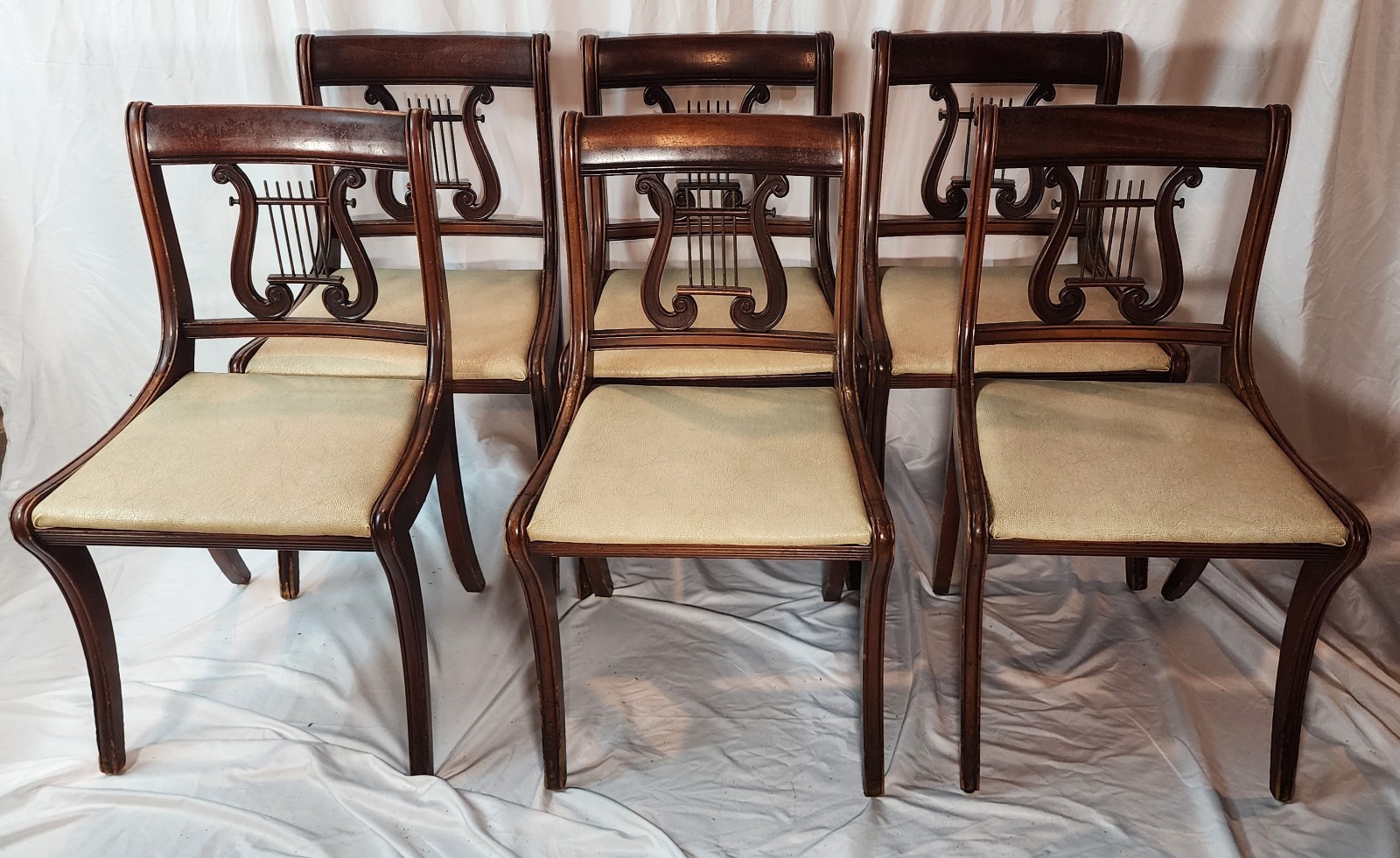 Harp back – Lyre-shaped Backrest Dining Chairs – Set of 6