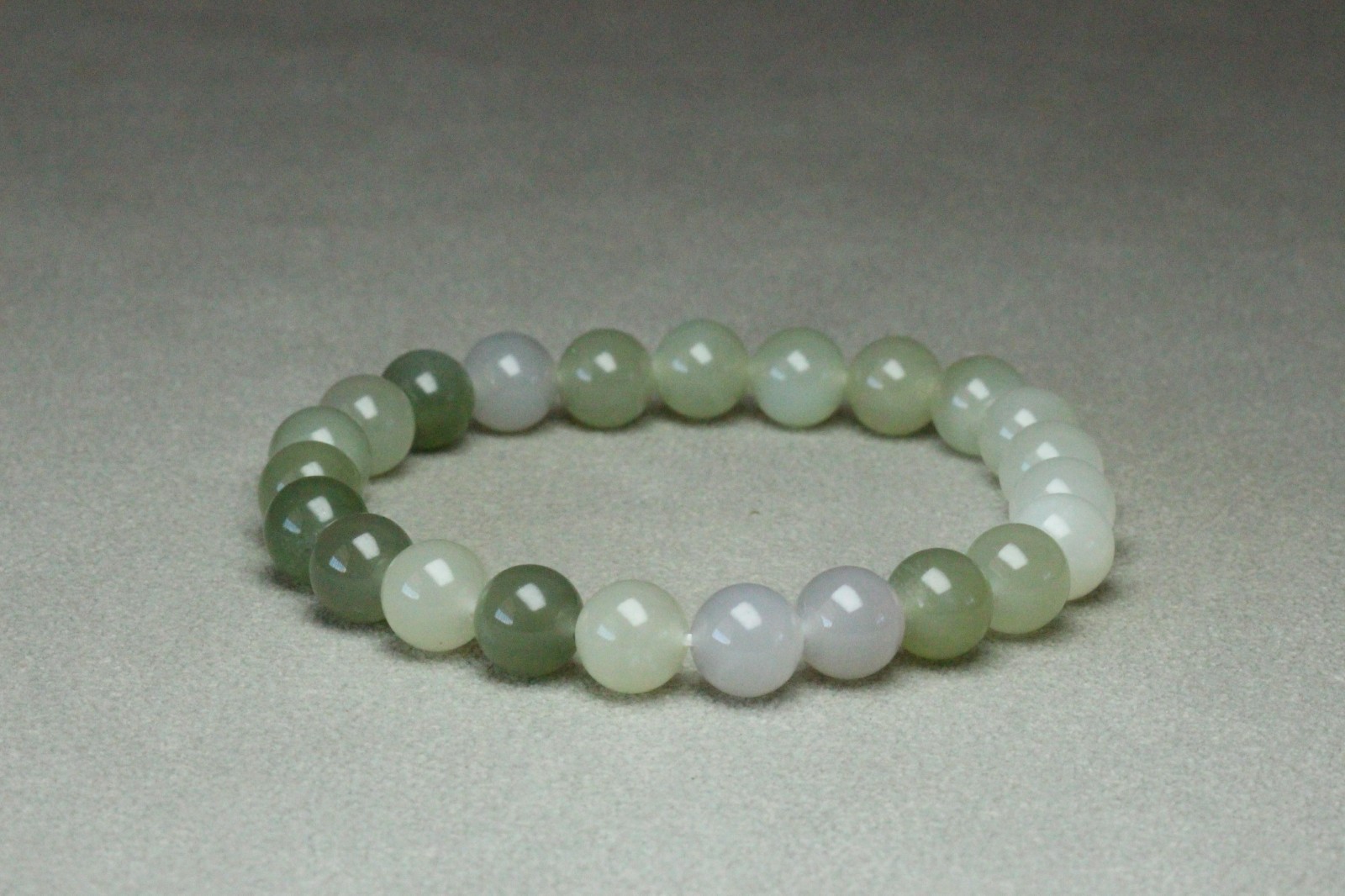 Hot 8MM 100% All-natural Hetian Jade Multi-color Round Beads Bracelet