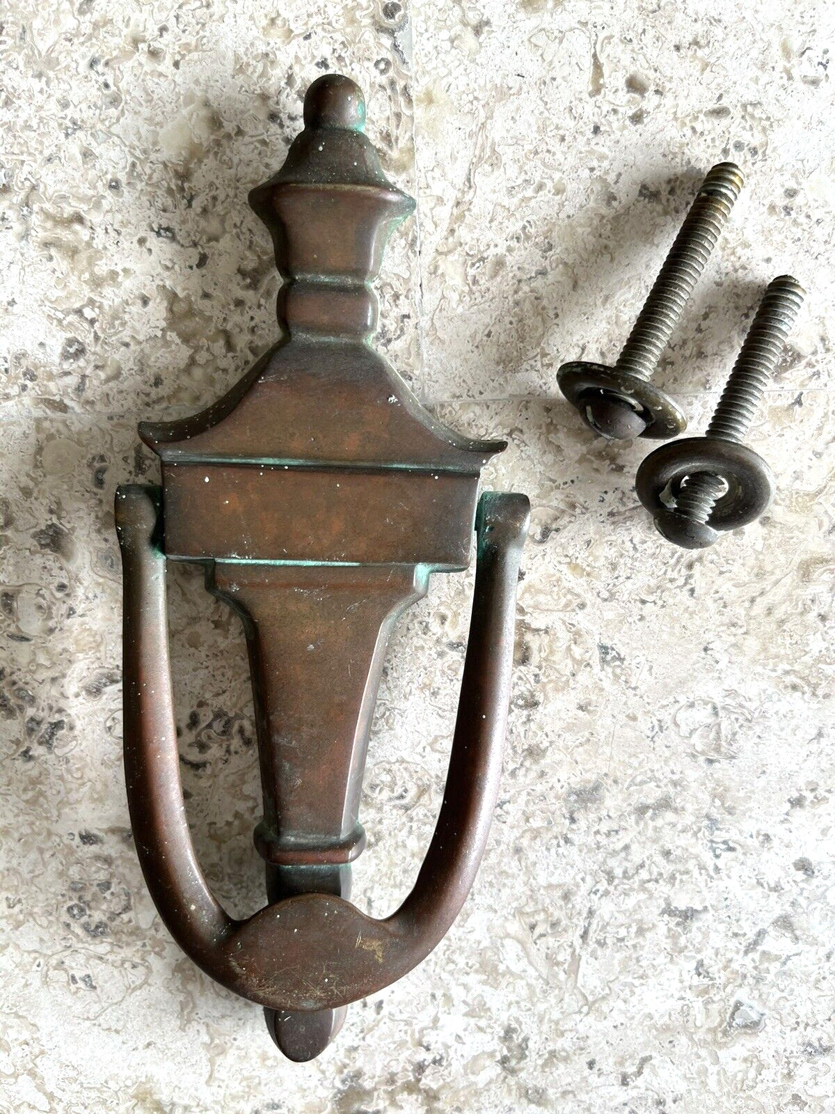 ANTIQUE c.1917 VICTORIAN TORCHIERE ARCHITECTURAL SALVAGE DOORKNOCKER