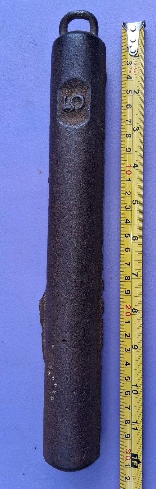 2″×11″ Antique Vintage Cast Iron 5 LBS Window Sash Weight Great Patina Fast Ship