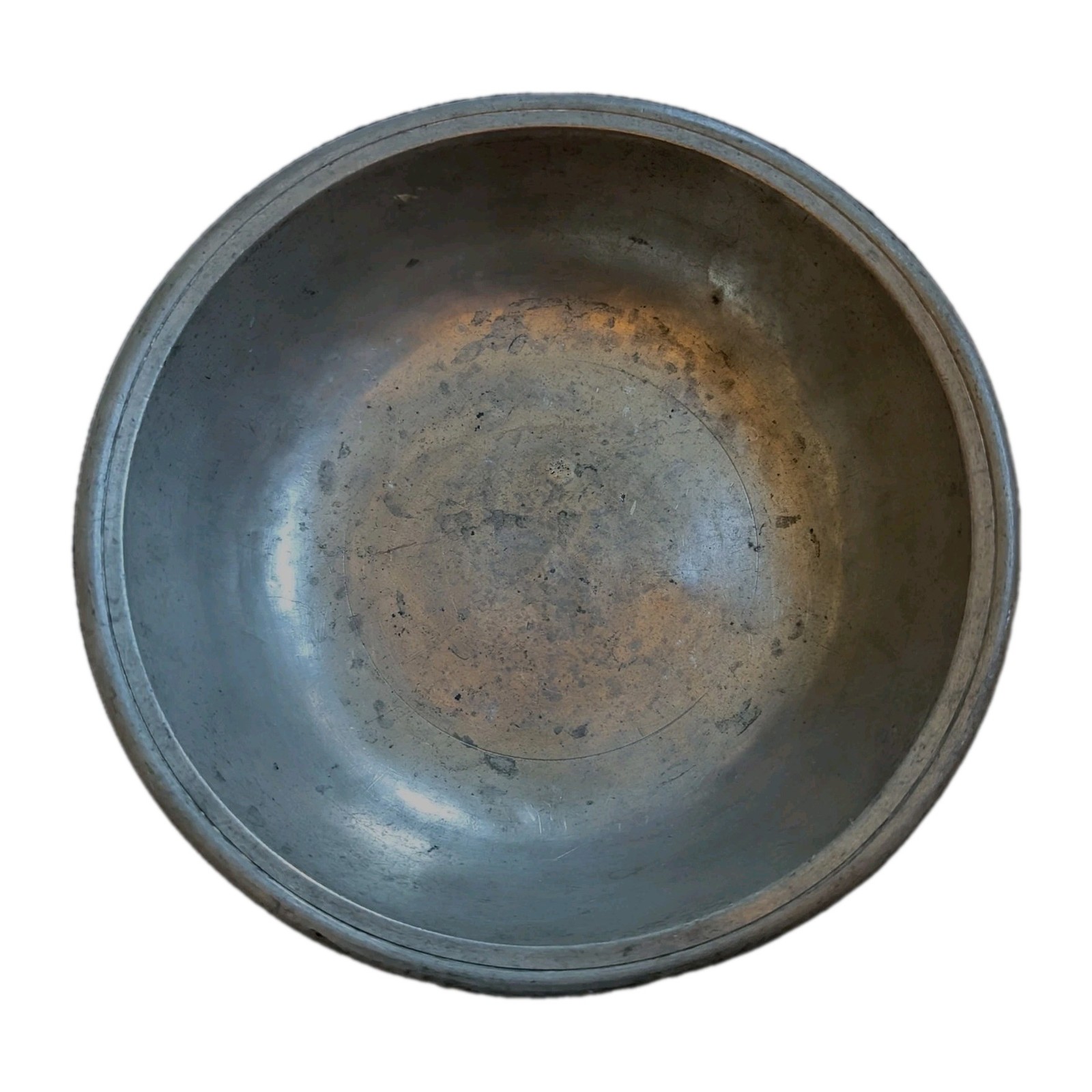 Antique early 19th Century Pewter Basin Bowl American or English ~ 8″ #B
