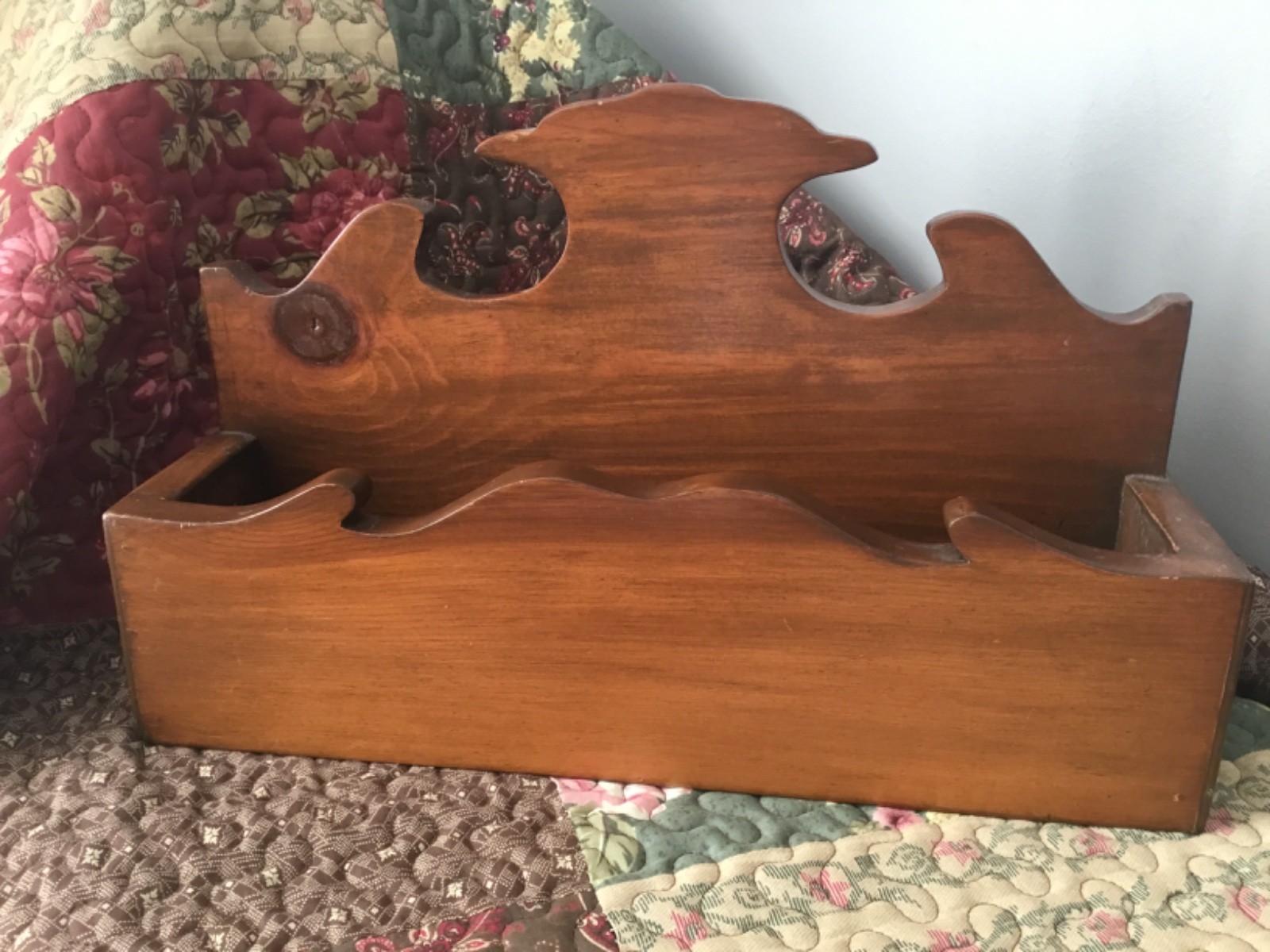 Vintage WOODEN BIN/STORAGE BOX Handmade Farmhouse Primitive 10x16x4.5 Americana