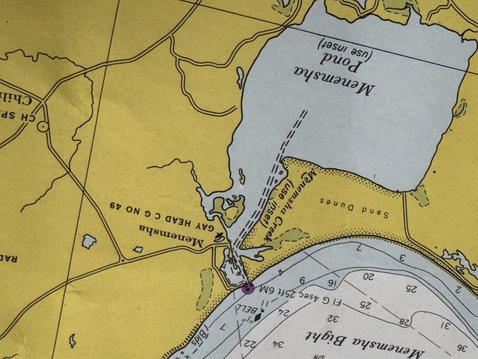 1965 Nautical Chart MARTHA’S VINEYARD 43.5″ x 35.75″ Coast & Geodetic Survey