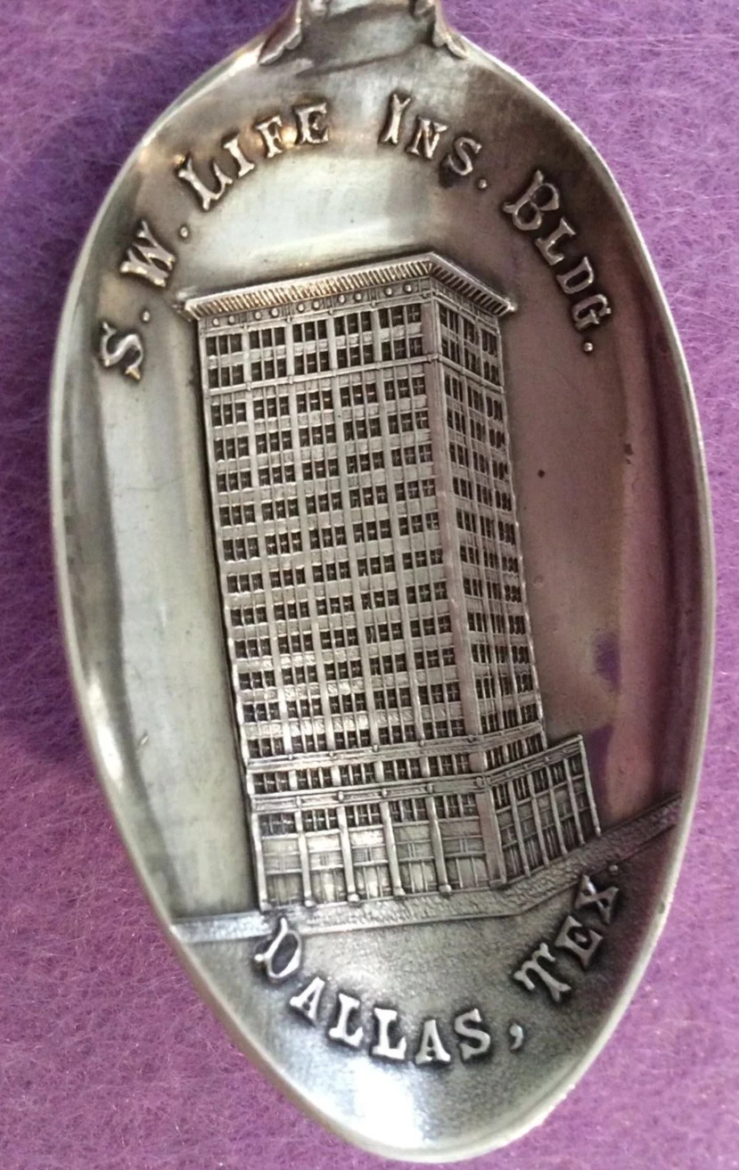 Southwestern Life Insurance Dallas Texas Sterling Souvenir Spoon Lone Star 18.5g