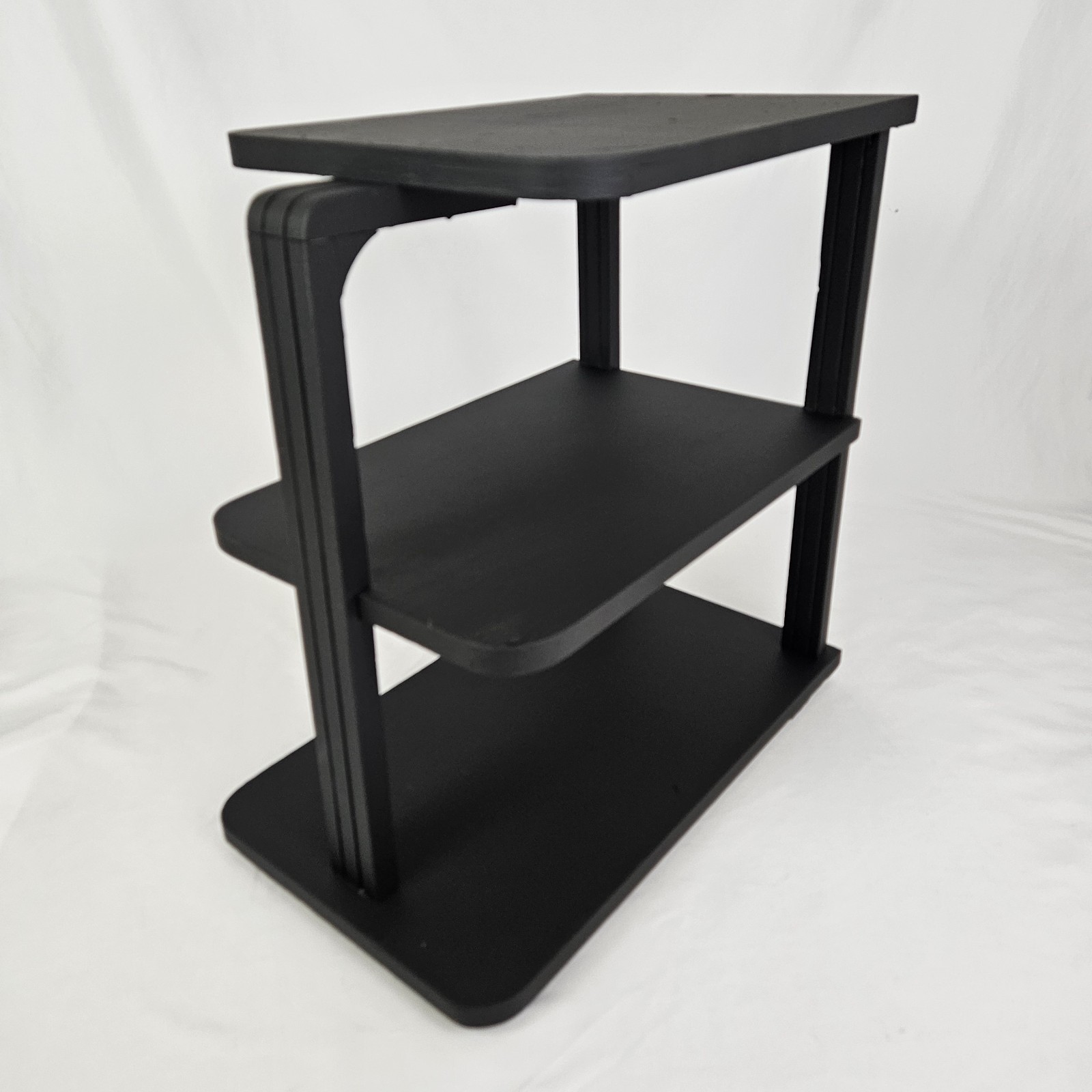 Vintage Art Deco Waterfall Bookshelf End Table 3 Tier Mid-Century Modern